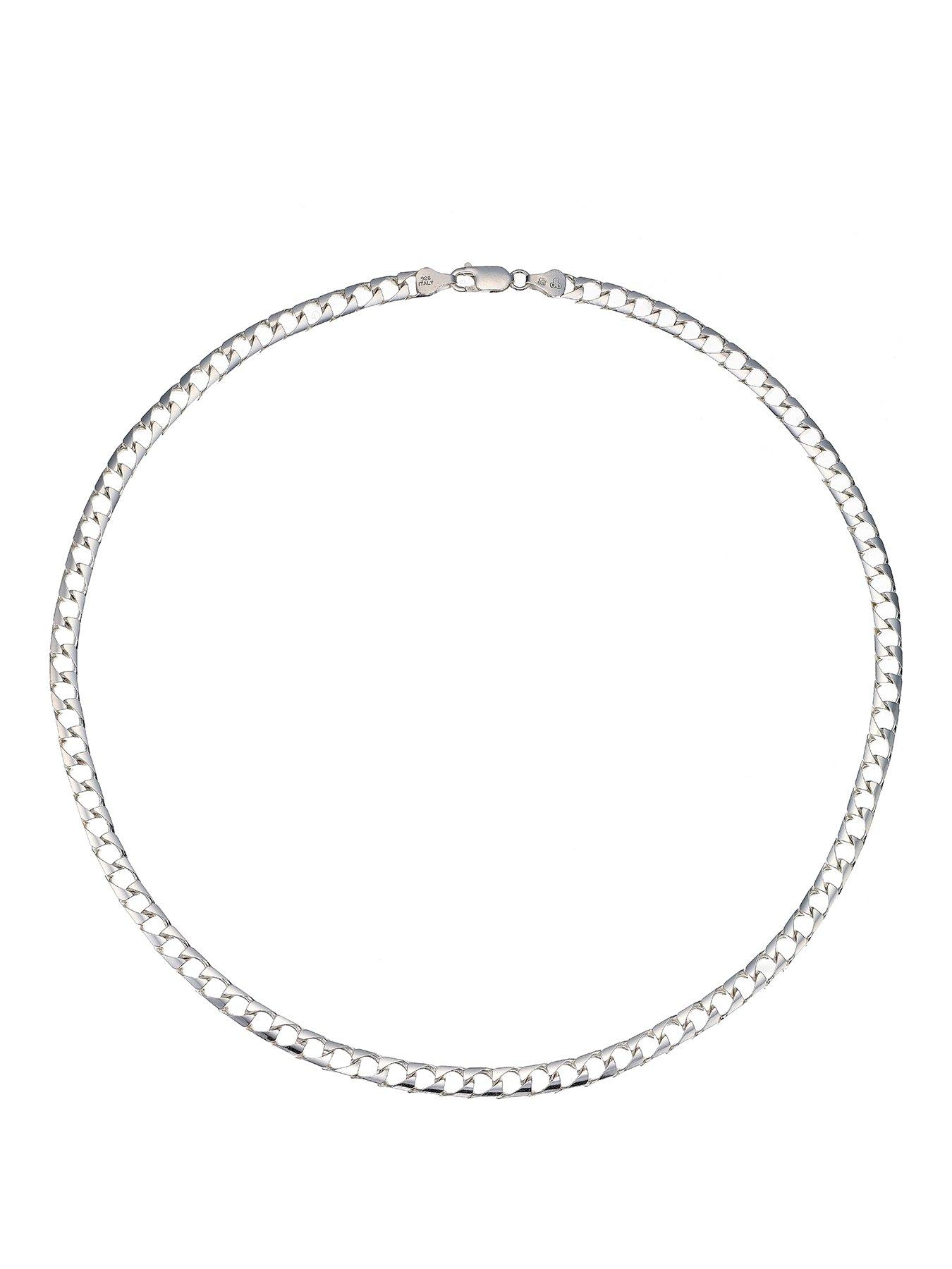 Ernest Jones Sterling Silver 20" Flat Square Curb Chain