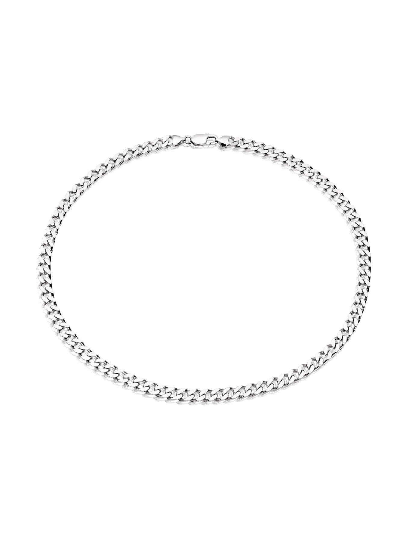 Image 2 of 3 of Ernest Jones Sterling Silver Square 20" Curb Chain Necklace