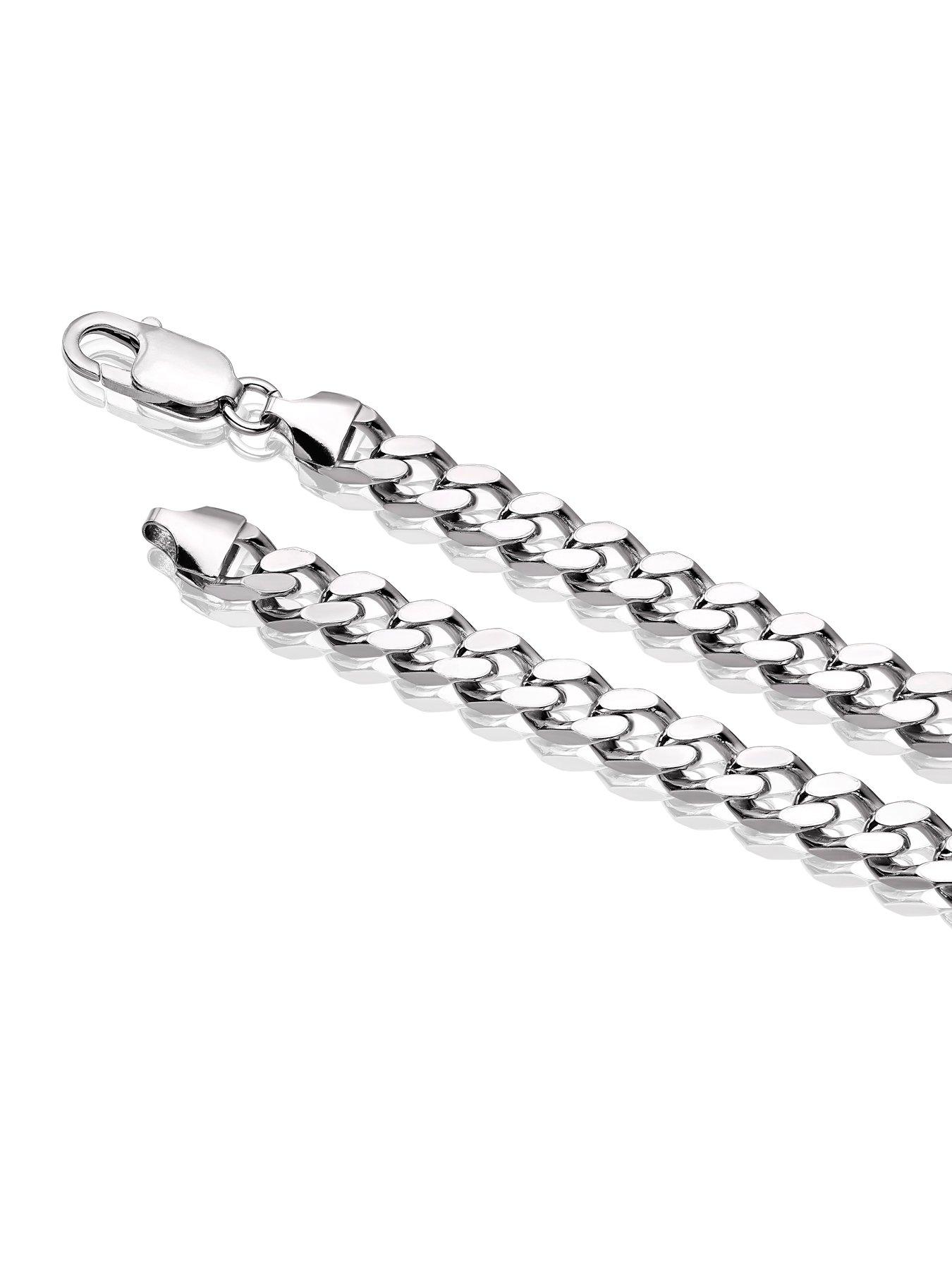 Image 3 of 3 of Ernest Jones Sterling Silver Square 20" Curb Chain Necklace