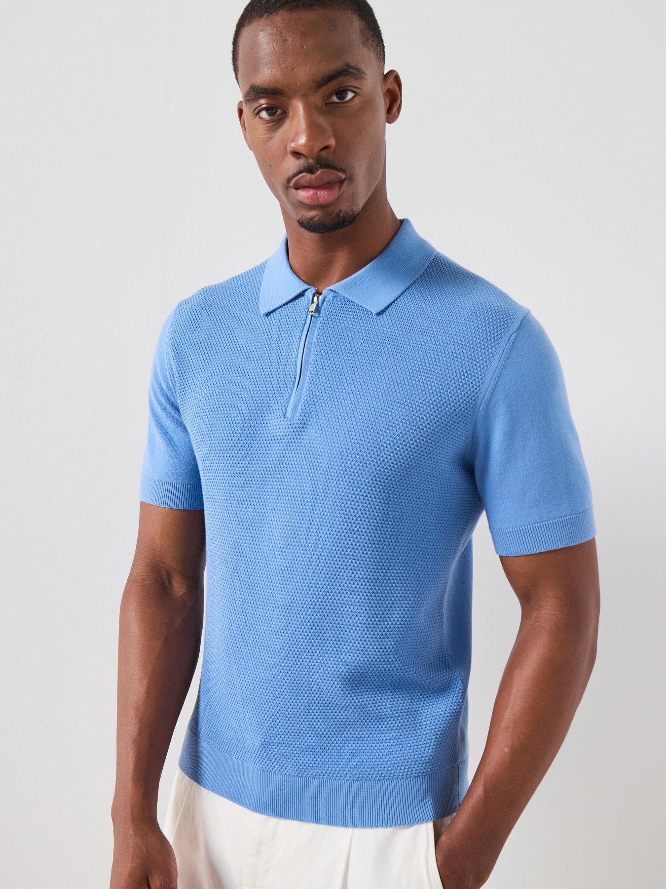 Mango Canario Short Sleeve Polo Shirt - Blue