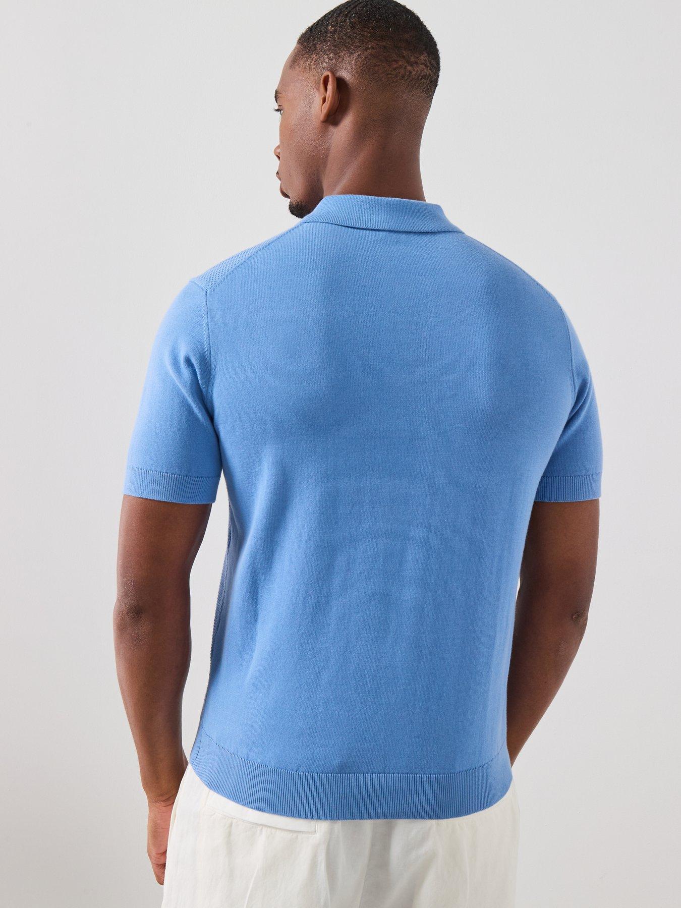 Image 2 of 6 of Mango Canario Short Sleeve Polo Shirt - Blue