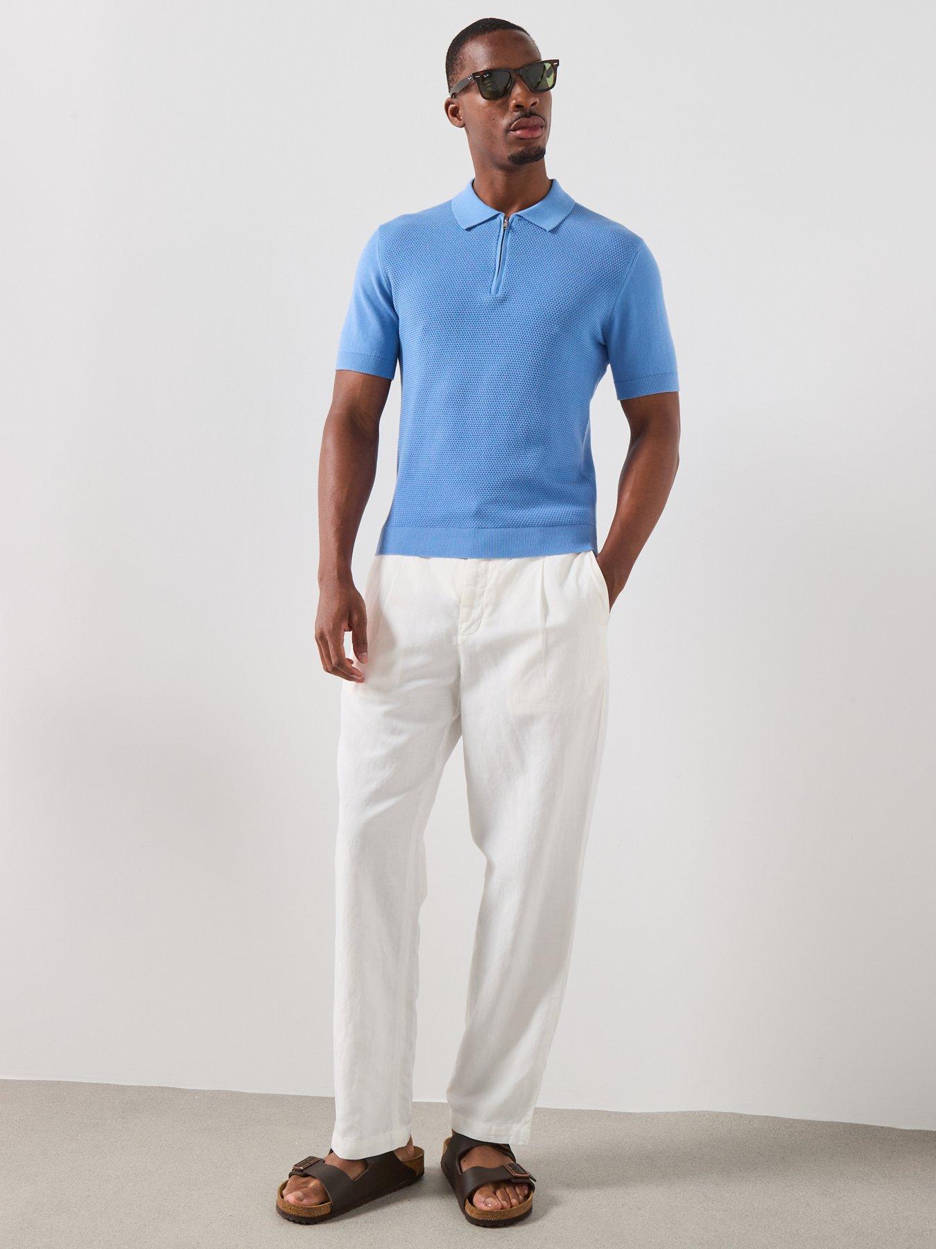 Image 3 of 6 of Mango Canario Short Sleeve Polo Shirt - Blue