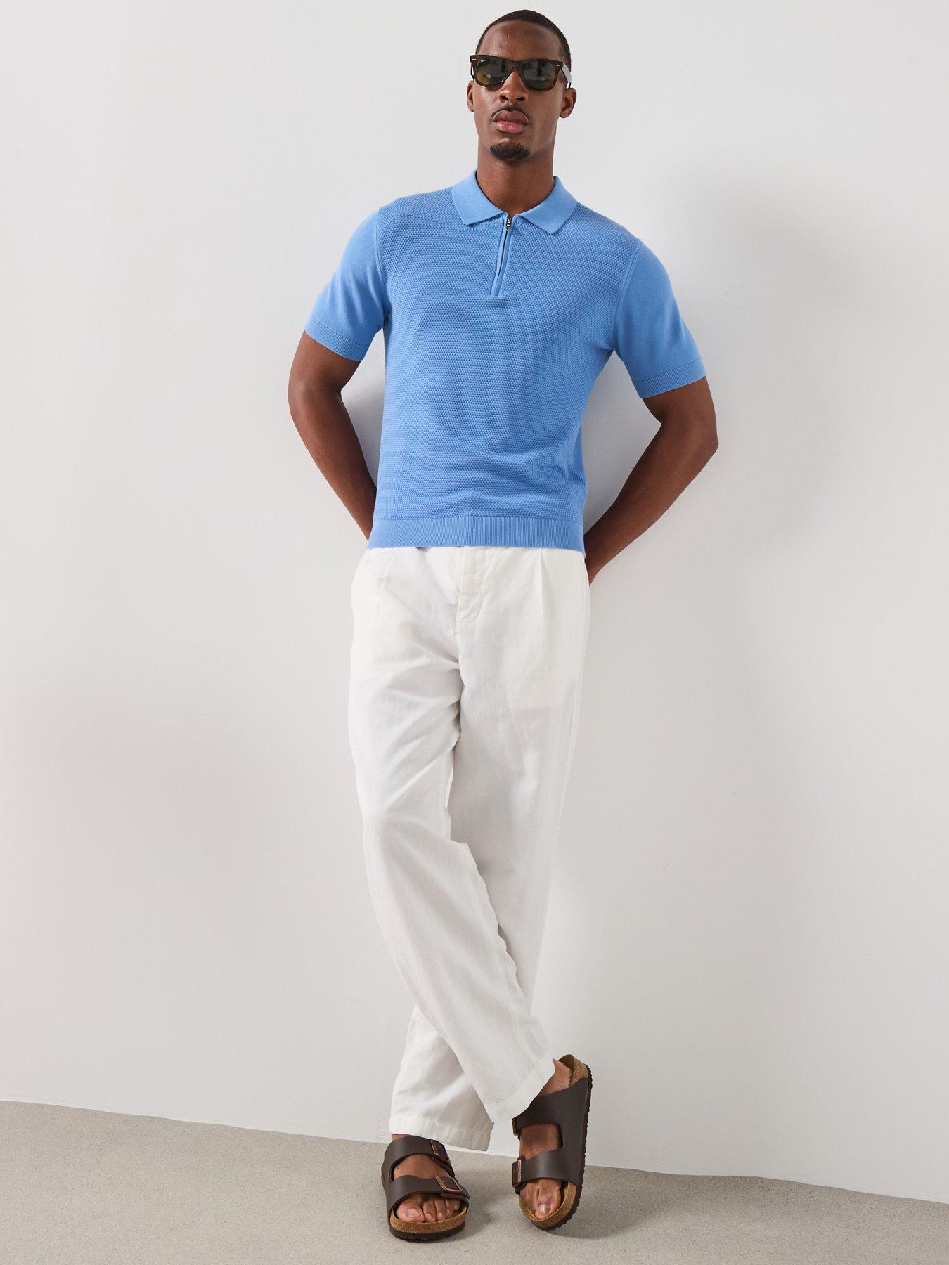 Image 5 of 6 of Mango Canario Short Sleeve Polo Shirt - Blue