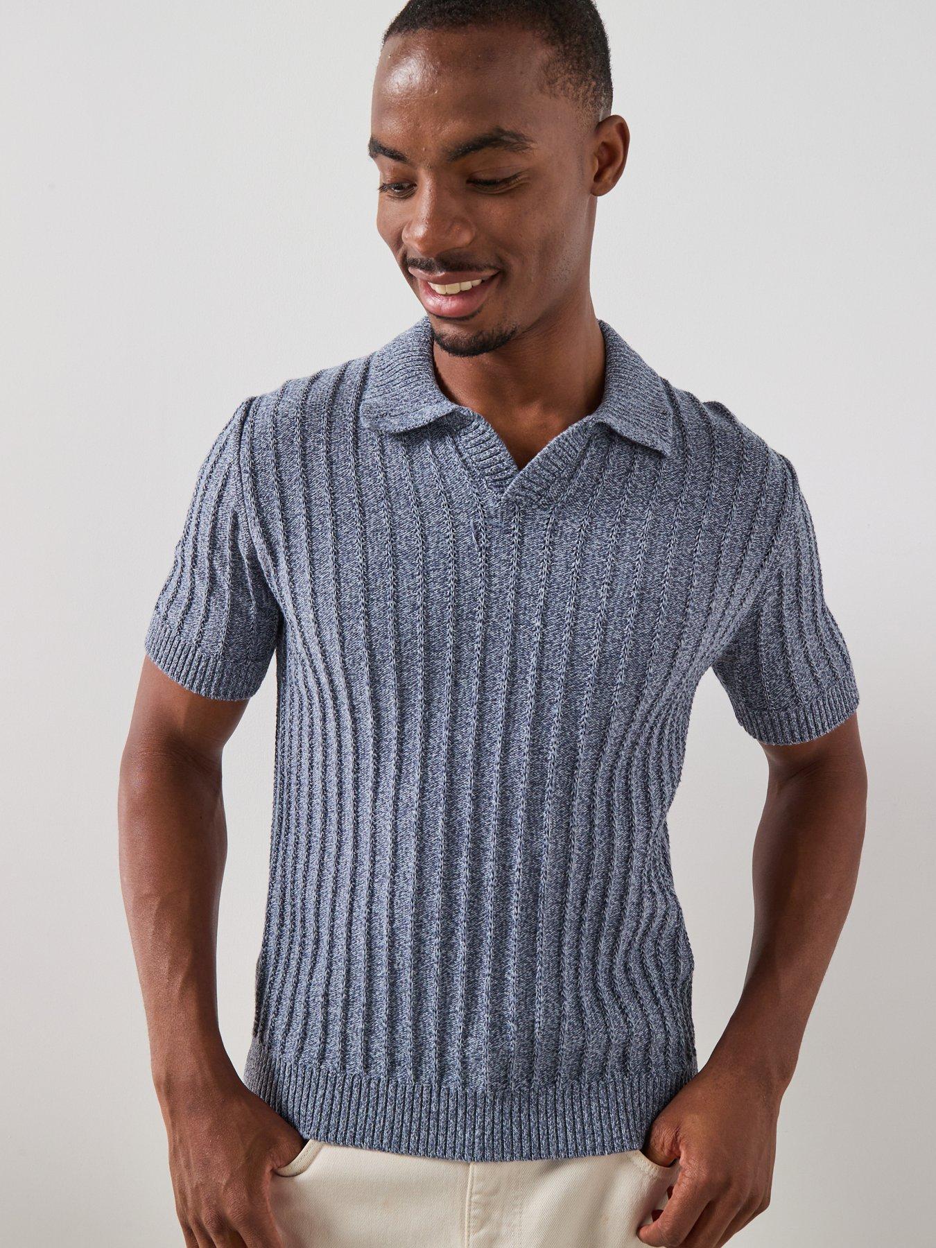 Mango Estreta Short Sleeve Polo Shirt - Medium Blue