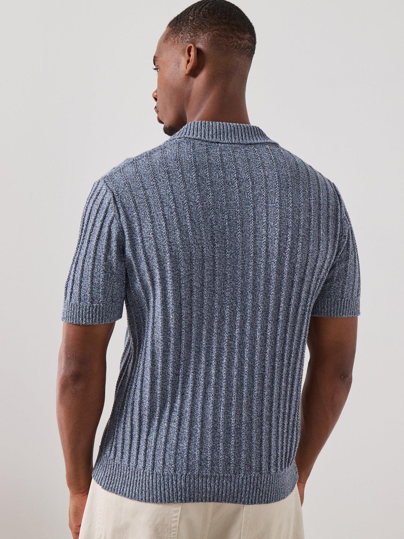 Image 2 of 6 of Mango Estreta Short Sleeve Polo Shirt - Medium Blue