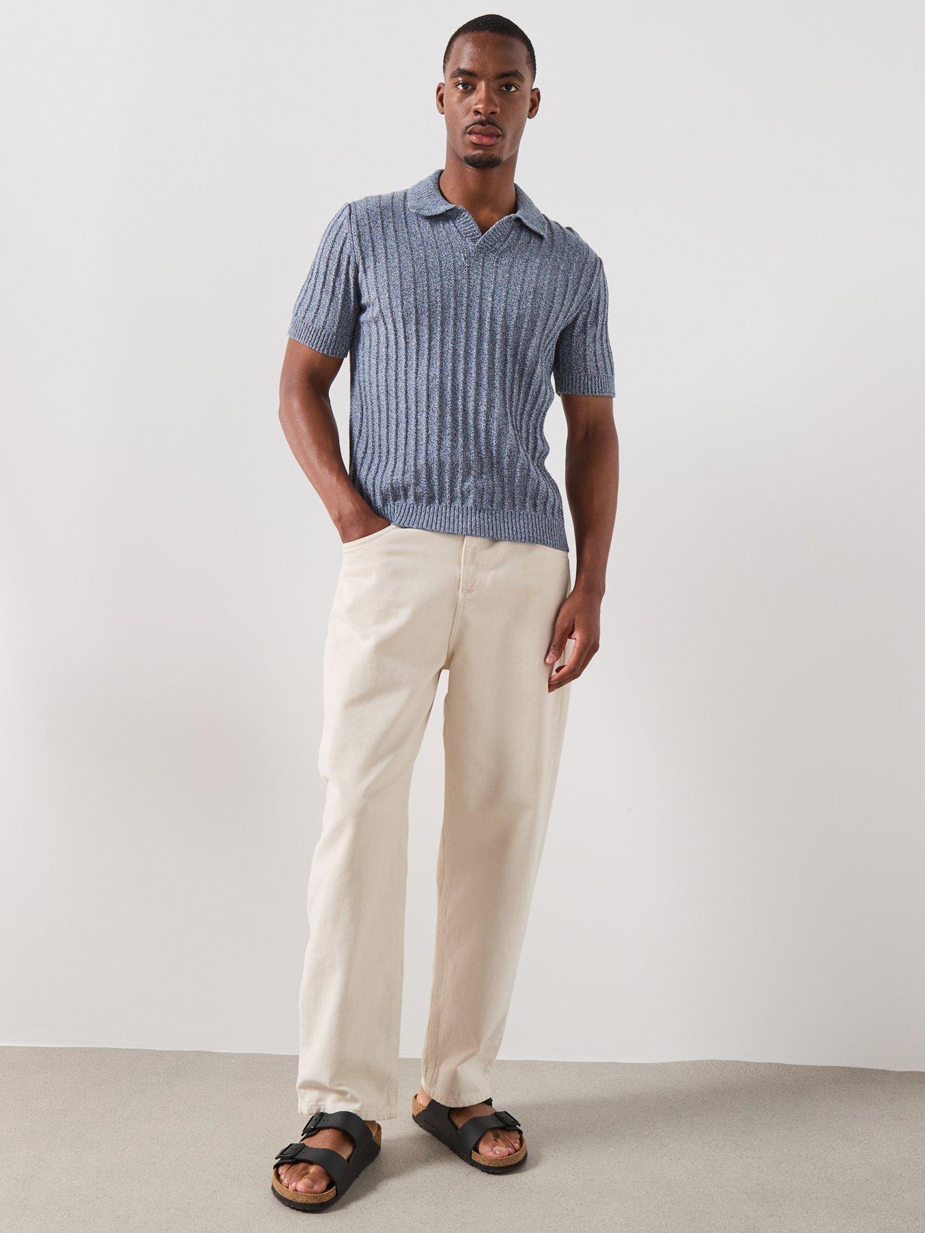 Image 3 of 6 of Mango Estreta Short Sleeve Polo Shirt - Medium Blue