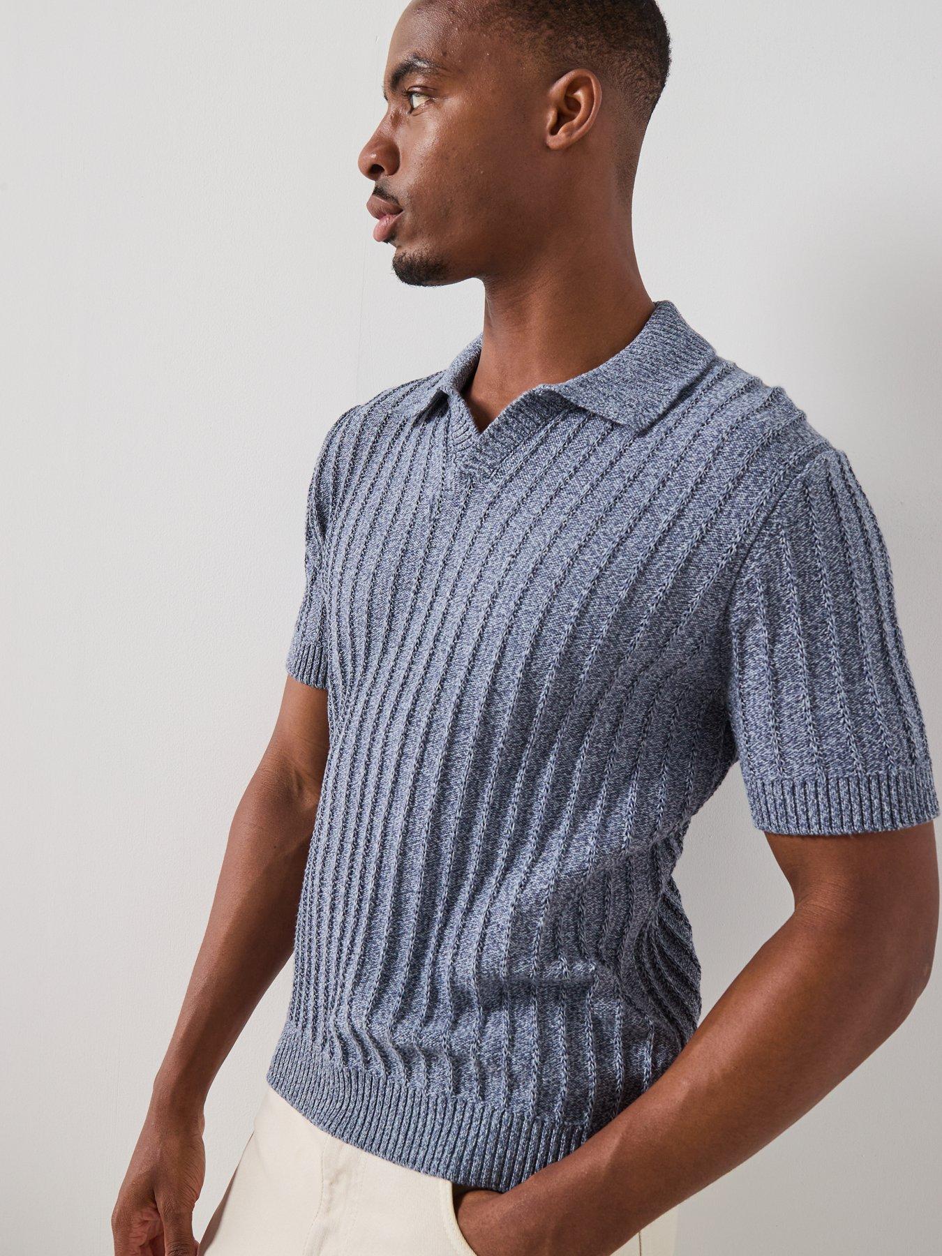 Image 5 of 6 of Mango Estreta Short Sleeve Polo Shirt - Medium Blue