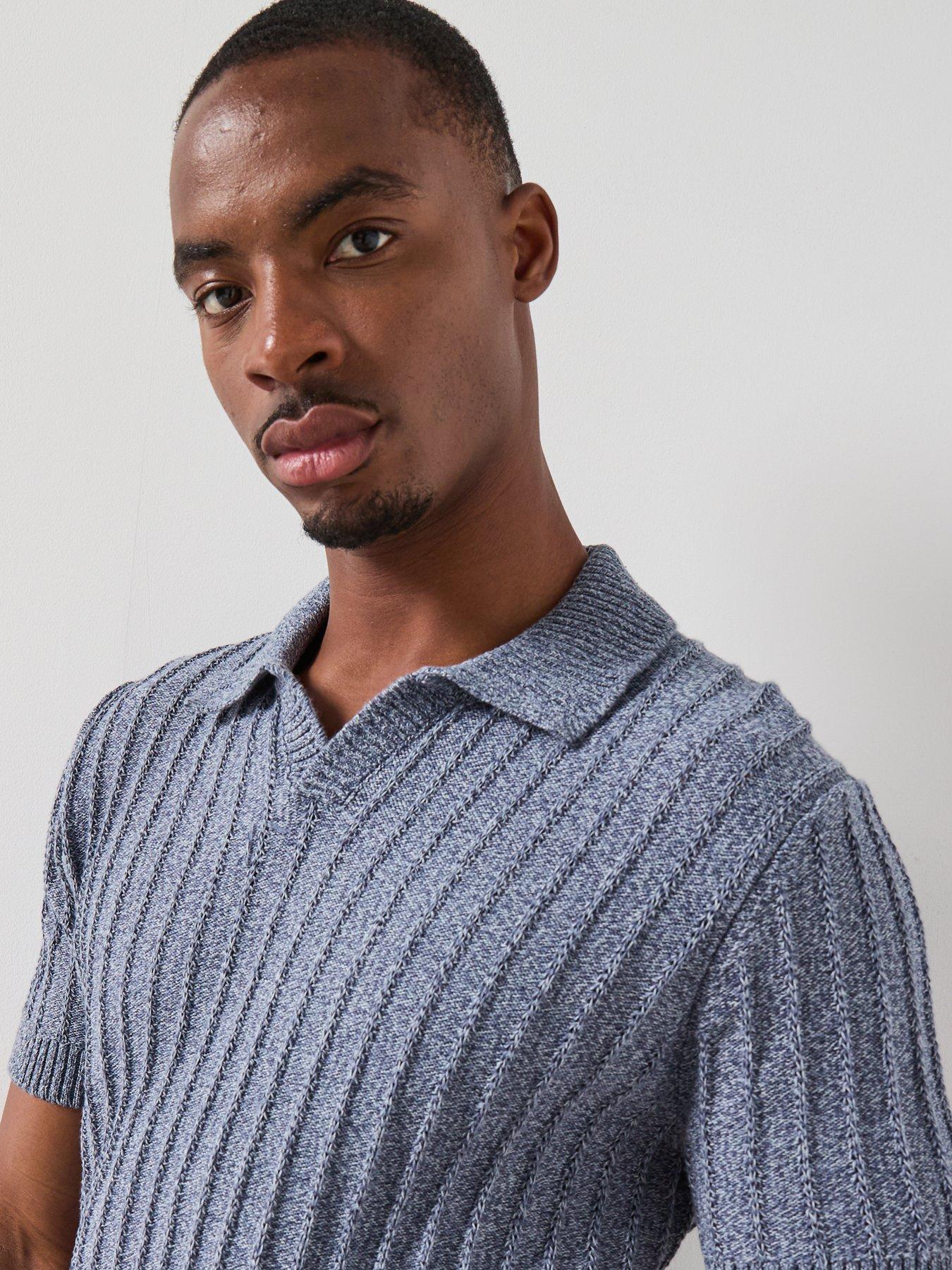 Image 6 of 6 of Mango Estreta Short Sleeve Polo Shirt - Medium Blue
