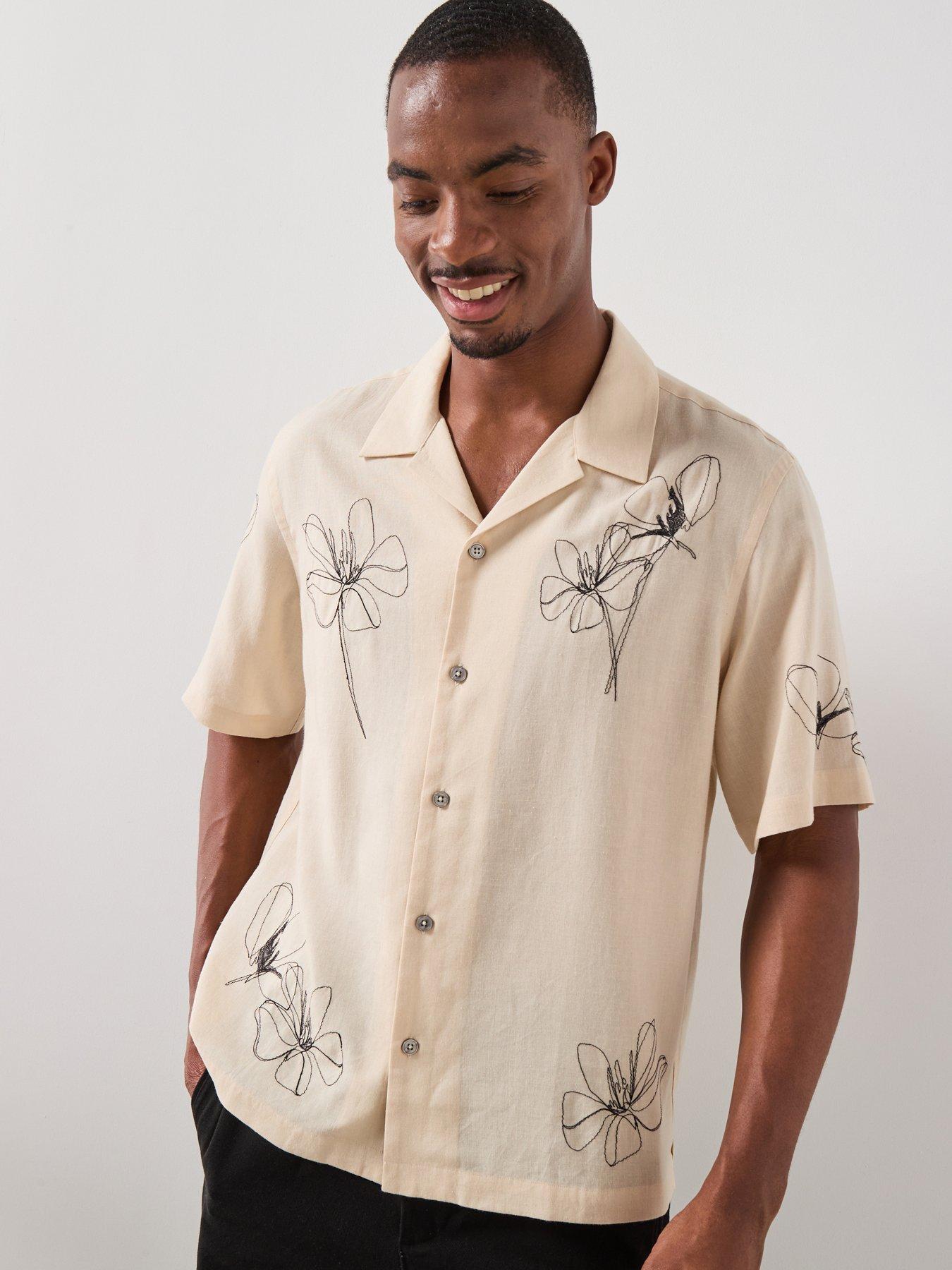 Mango Mahon Short Sleeve Shirt - Light Beige
