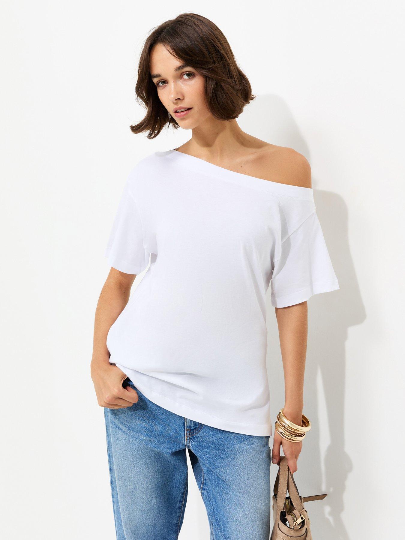 New Look Off The Shoulder T-Shirt - White
