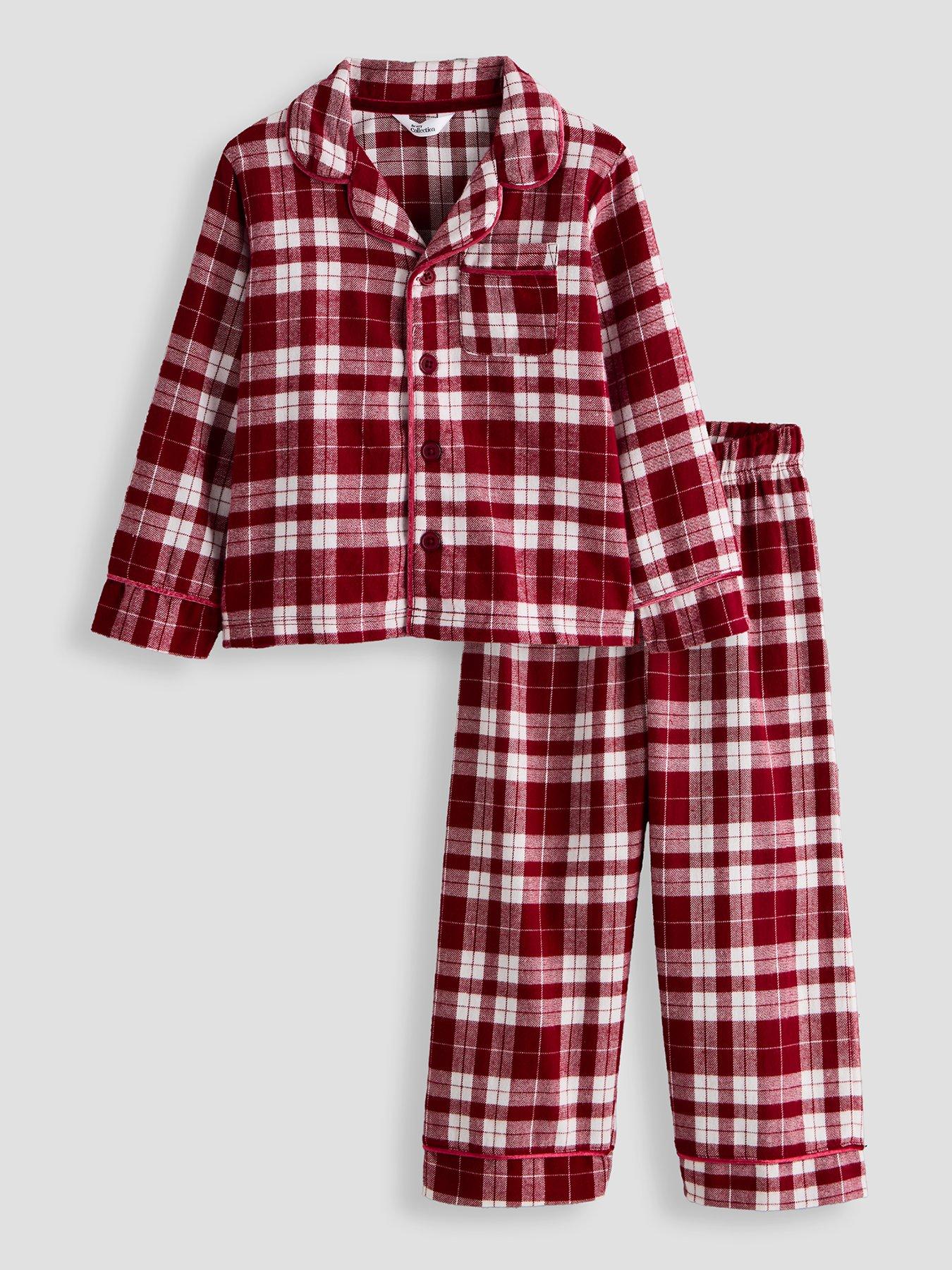 Image 2 of 6 of The Very Collection Boys Family Christmas Woven Check Revere Set - Red