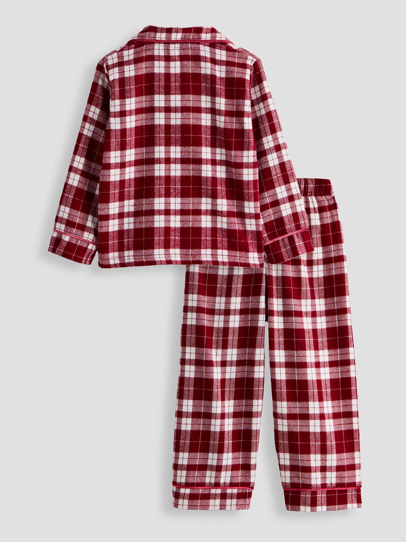 Image 3 of 6 of The Very Collection Boys Family Christmas Woven Check Revere Set - Red