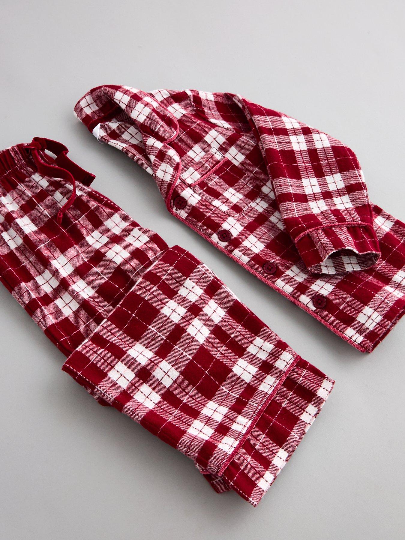 Image 4 of 6 of The Very Collection Boys Family Christmas Woven Check Revere Set - Red