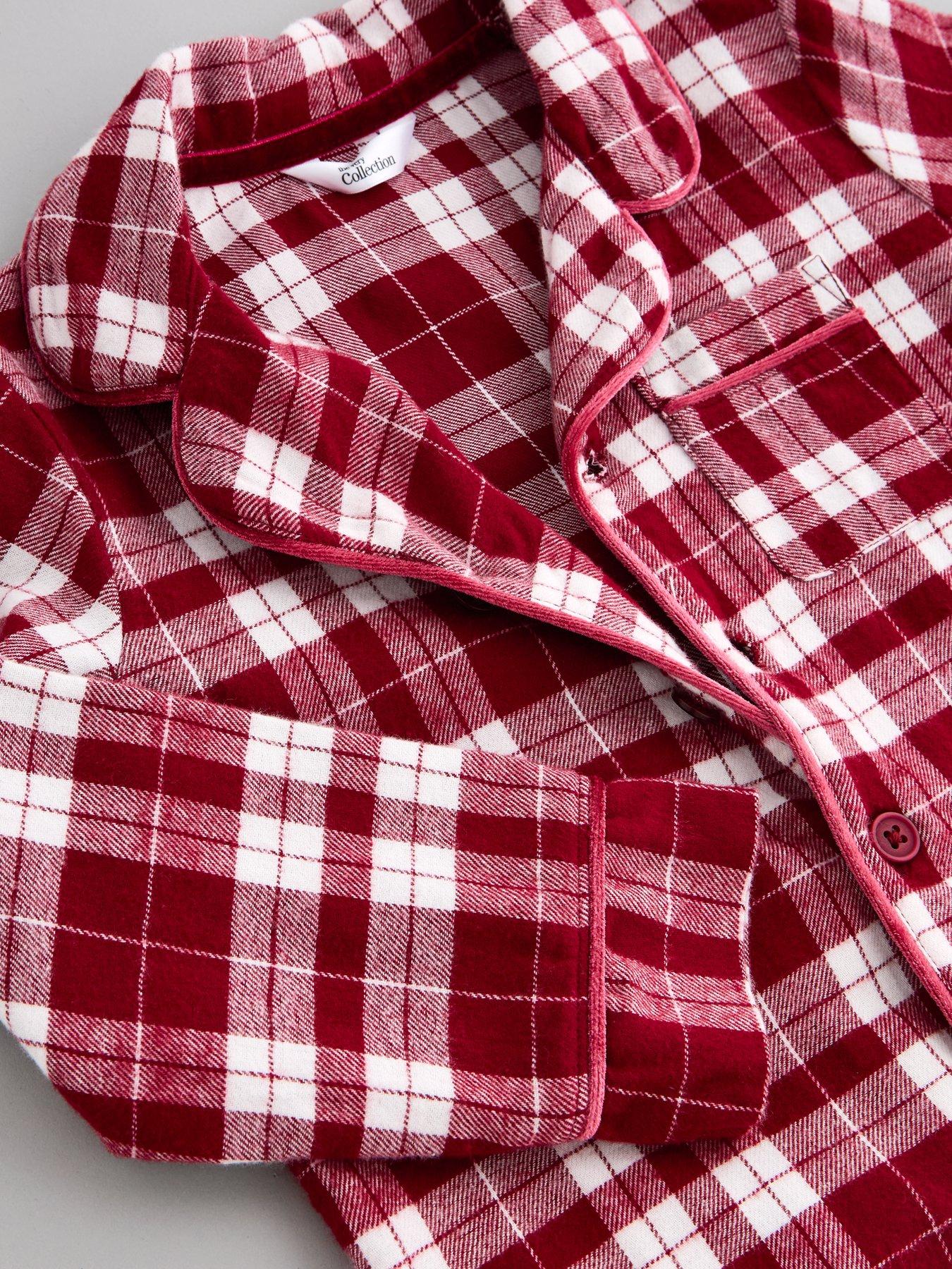 Image 5 of 6 of The Very Collection Boys Family Christmas Woven Check Revere Set - Red