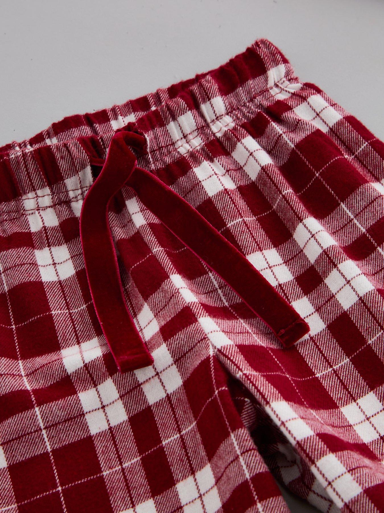 Image 6 of 6 of The Very Collection Boys Family Christmas Woven Check Revere Set - Red