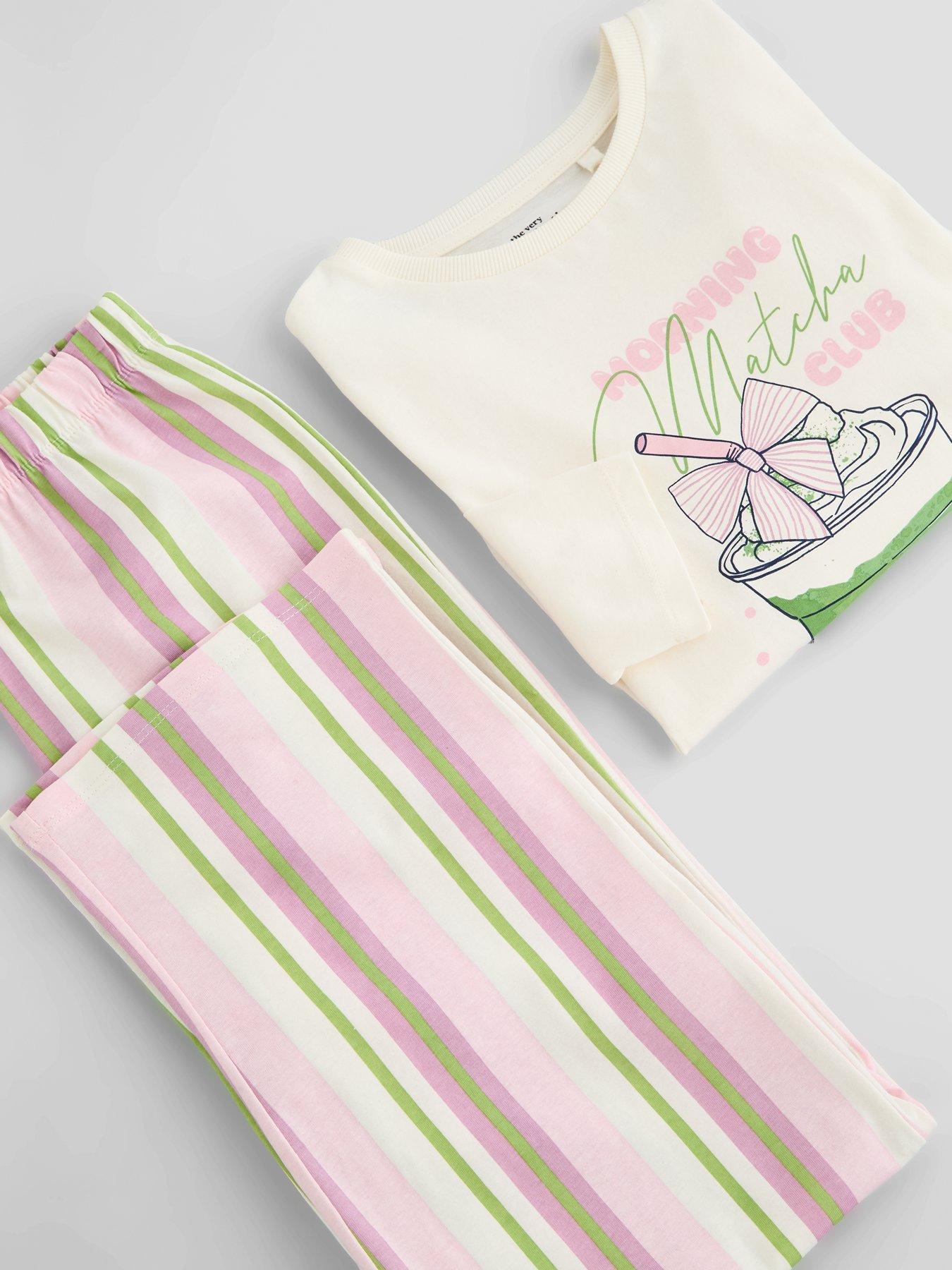 Image 3 of 6 of The Very Collection Matcha Stripe Value Pyjama (3 - 16 years) - Multi
