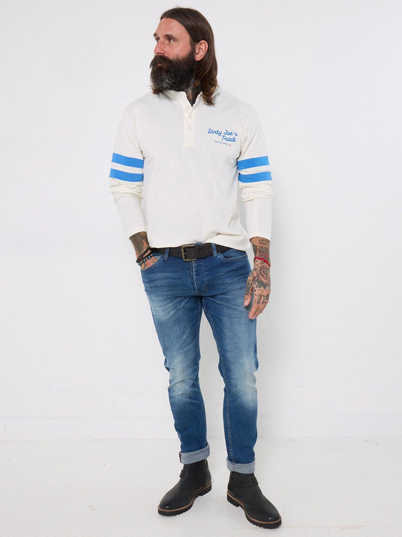 Image 1 of 6 of Joe Browns Joe Browns Retro Ride Embroidered Long Sleeve Henley T-Shirt - White