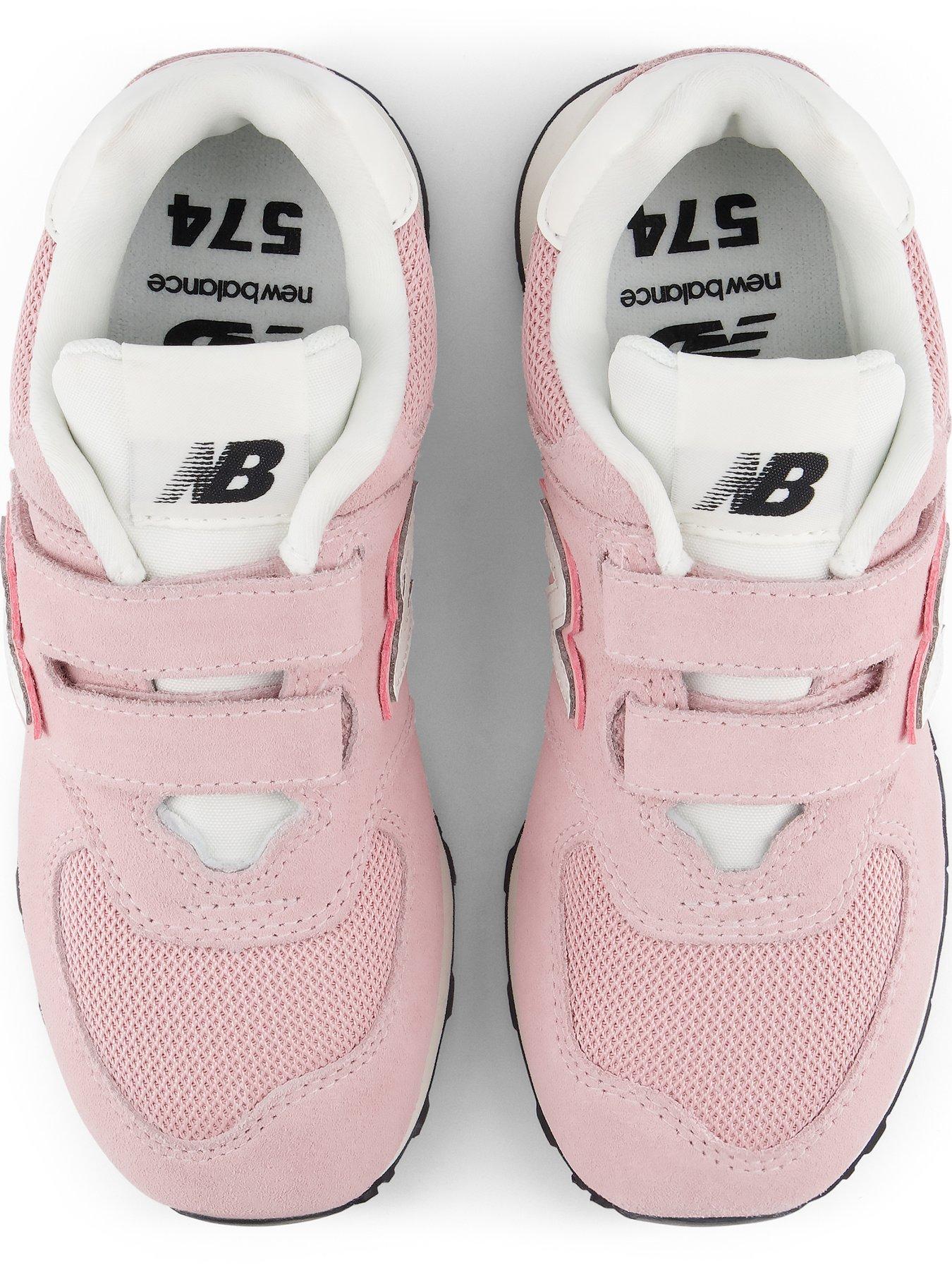 Image 4 of 7 of New Balance Kids' 574 Hook &amp; Loop Trainers - Pink