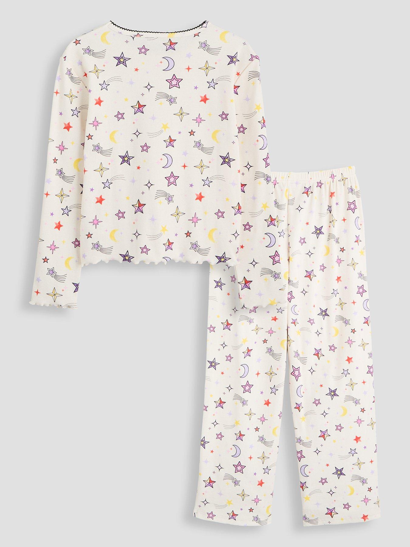 Image 2 of 6 of The Very Collection Moon And Stars Rib Girls Pyjama