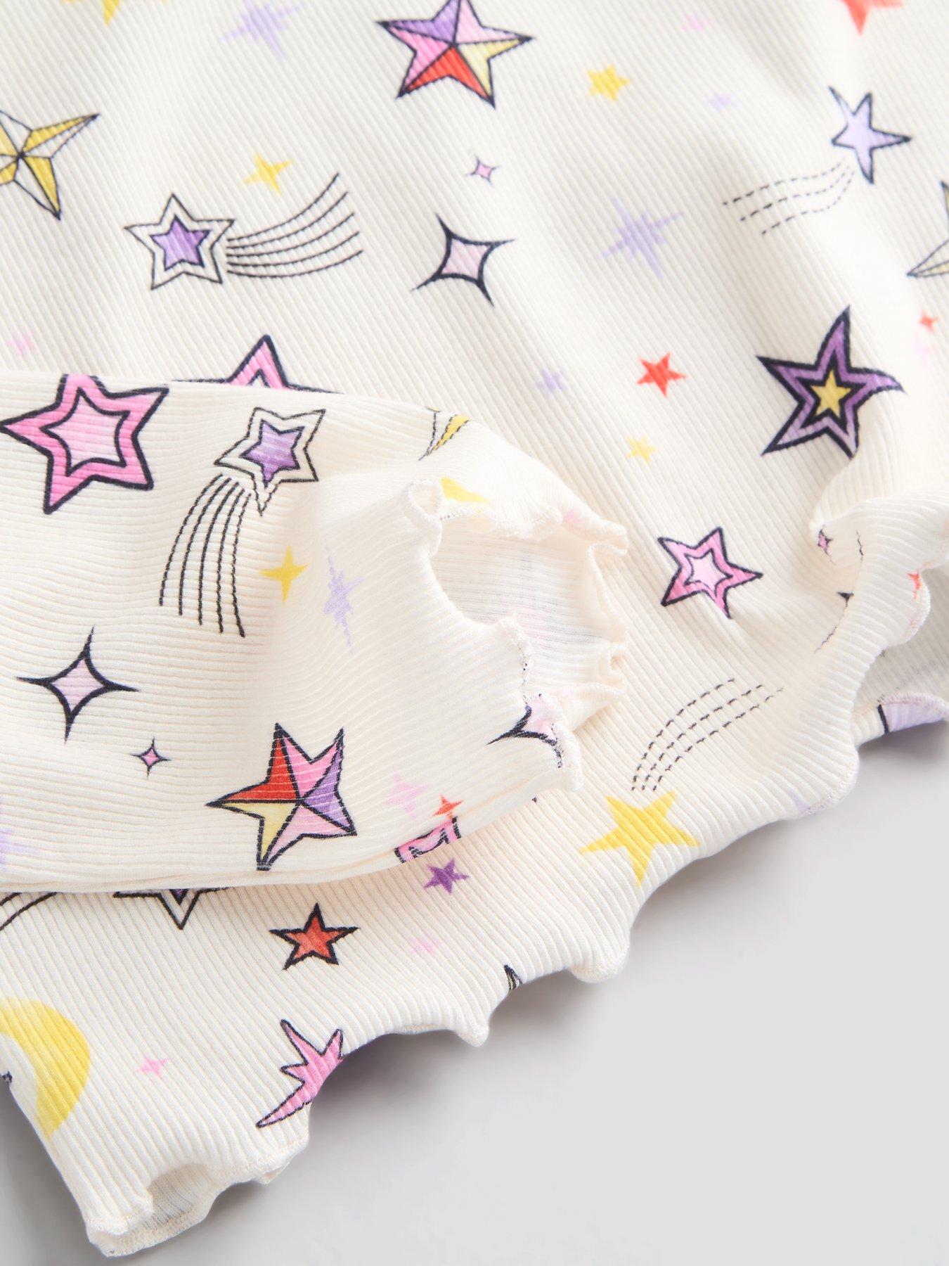 Image 5 of 6 of The Very Collection Moon And Stars Rib Girls Pyjama