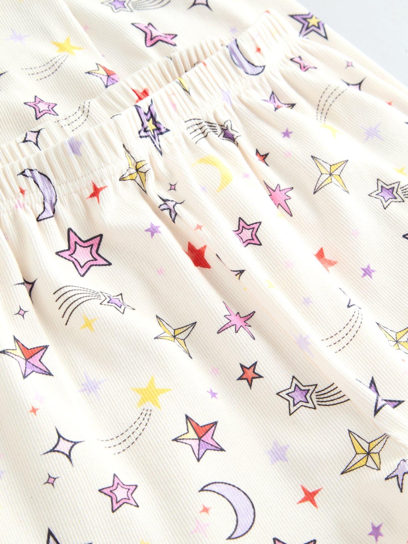 Image 6 of 6 of The Very Collection Moon And Stars Rib Girls Pyjama