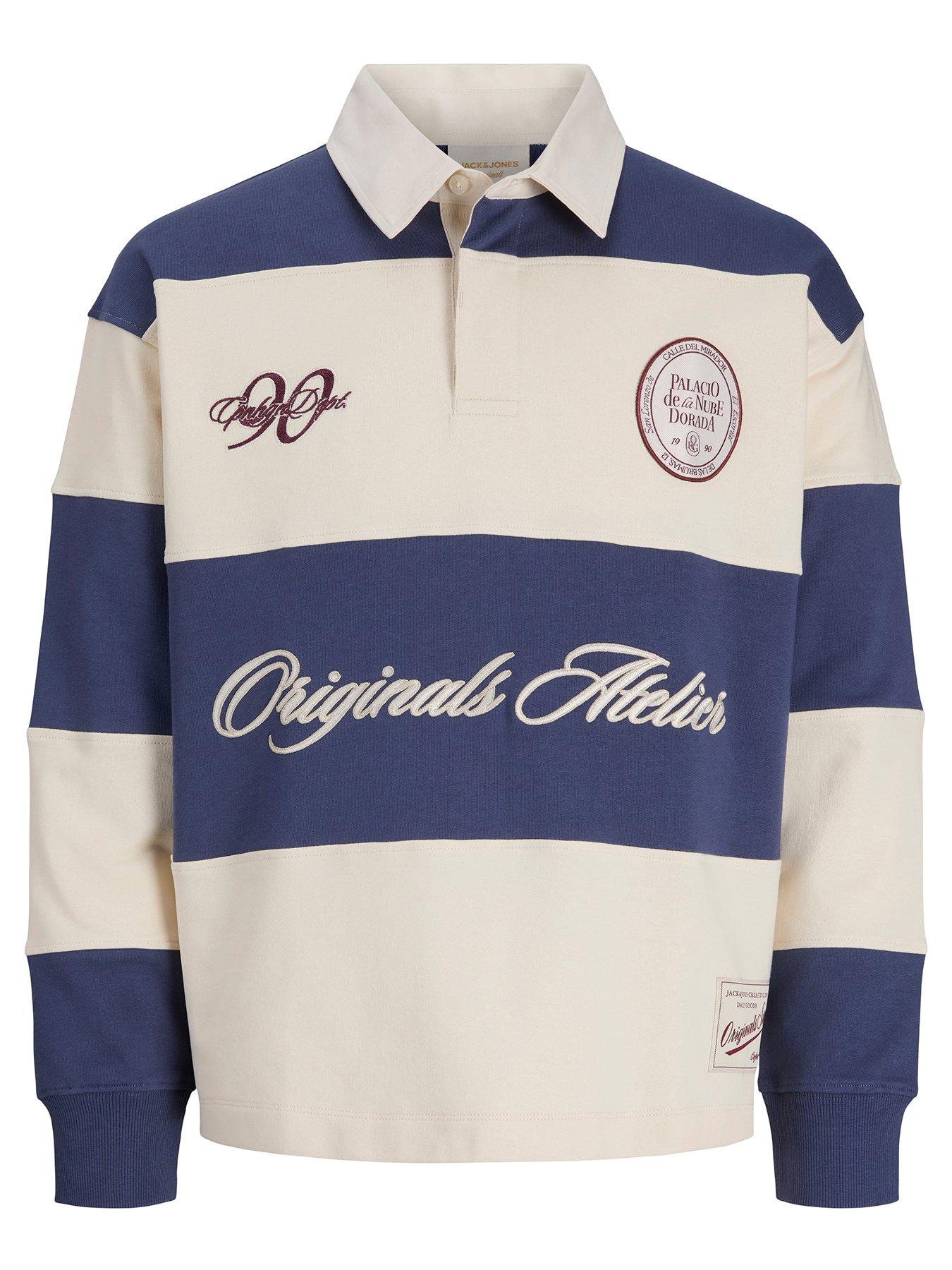 Image 2 of 5 of Jack & Jones Junior Boys Long Sleeve Rugby Polo - Blue