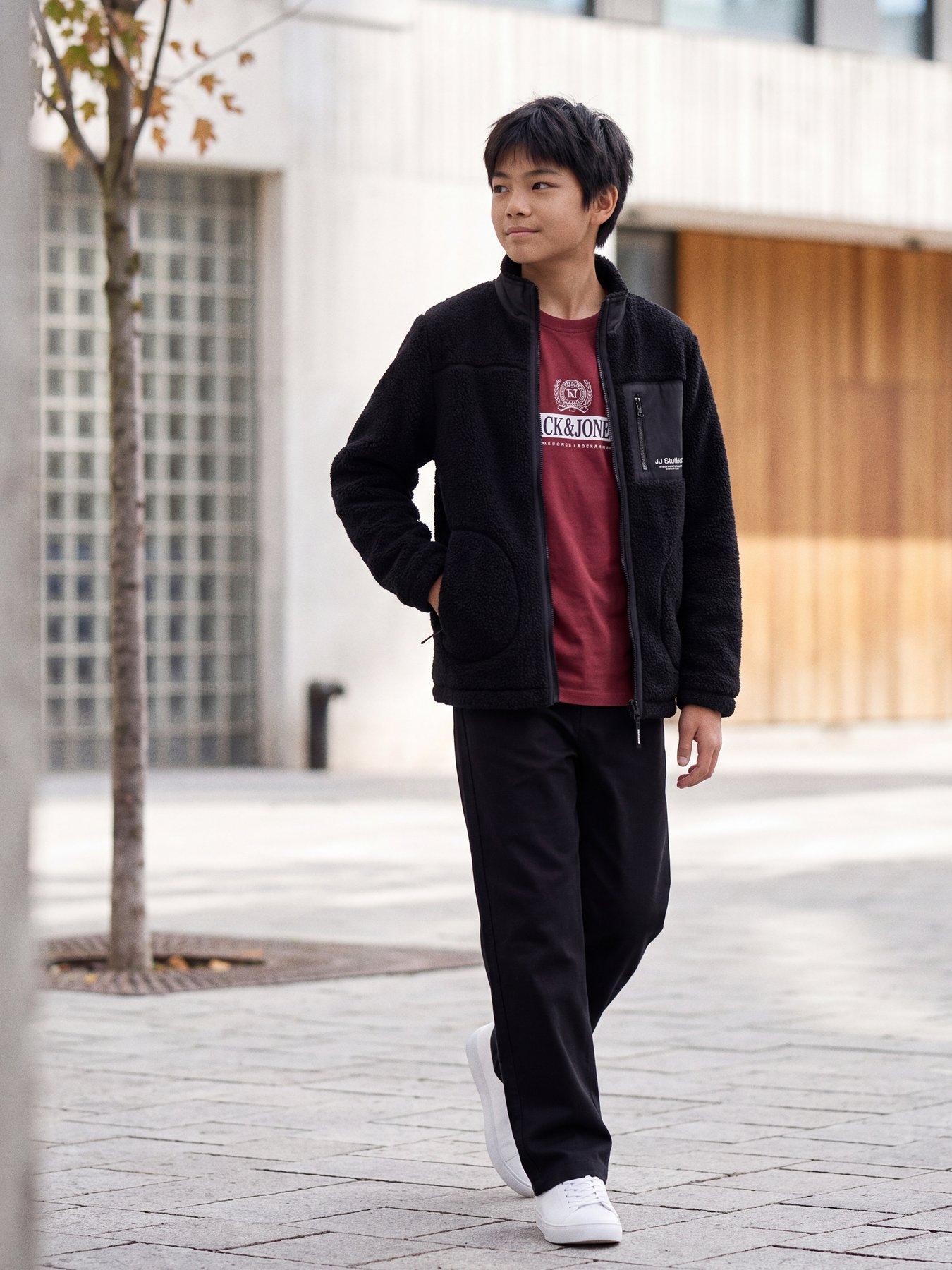 Image 1 of 3 of Jack & Jones Junior Boys Elvaro Trousers - Black