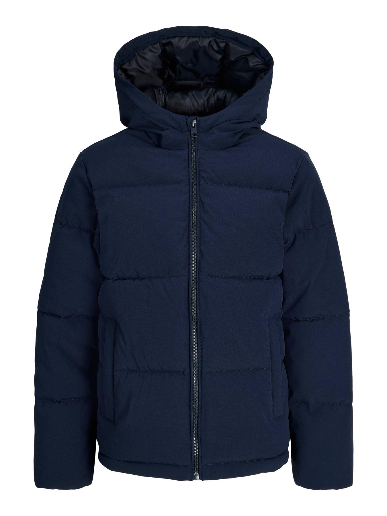 Image 6 of 7 of Jack & Jones Junior Boys Hooded Padded Zip Puffer Coat - Sky Captain