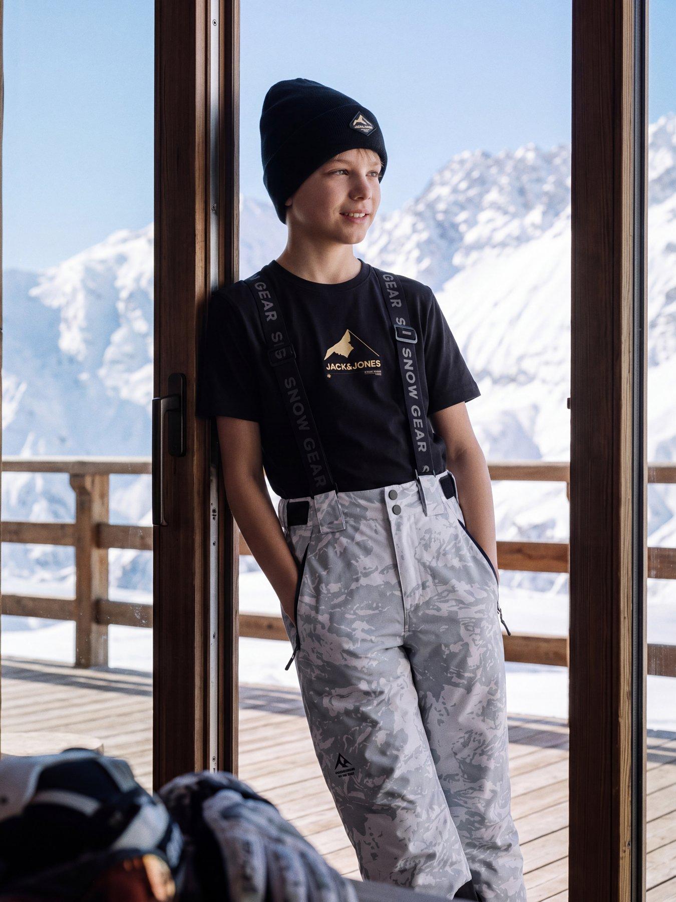 Jack & Jones Junior Boys Tignes Logo Print Short Sleeve T-Shirt - Black