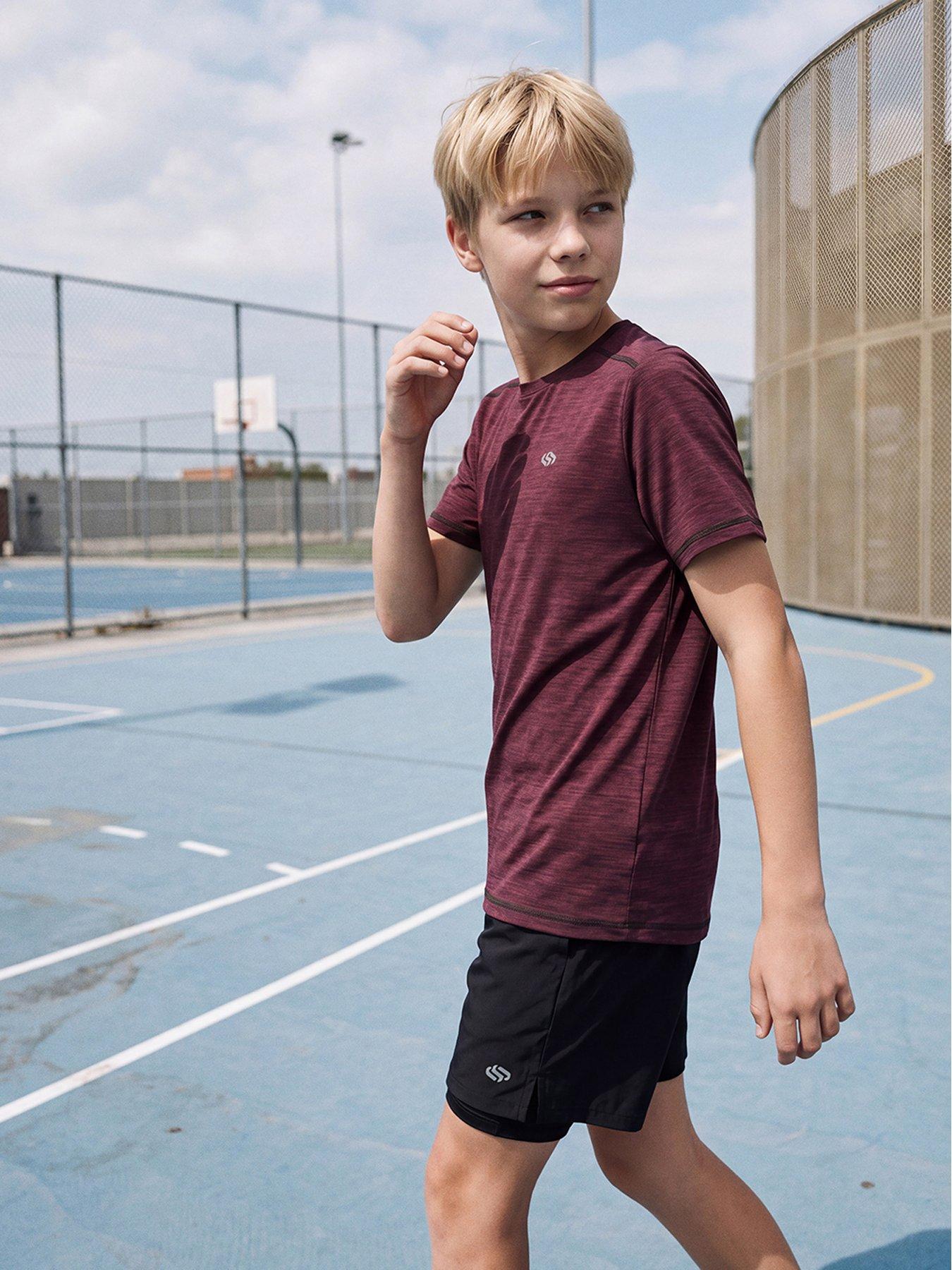 Jack & Jones Junior Boys Flux Melange Short Sleeve Tshirt - Red in Fudge