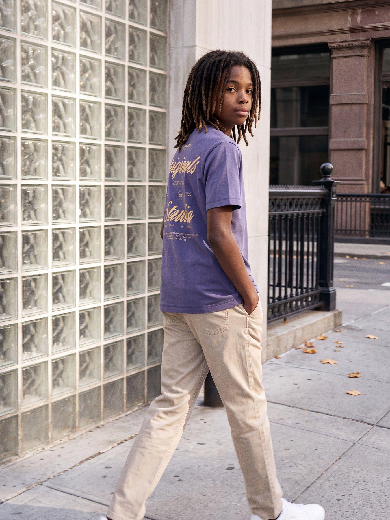 Jack & Jones Junior Boys Back Print Short Sleeve Tshirt - Blue in Crown Blue