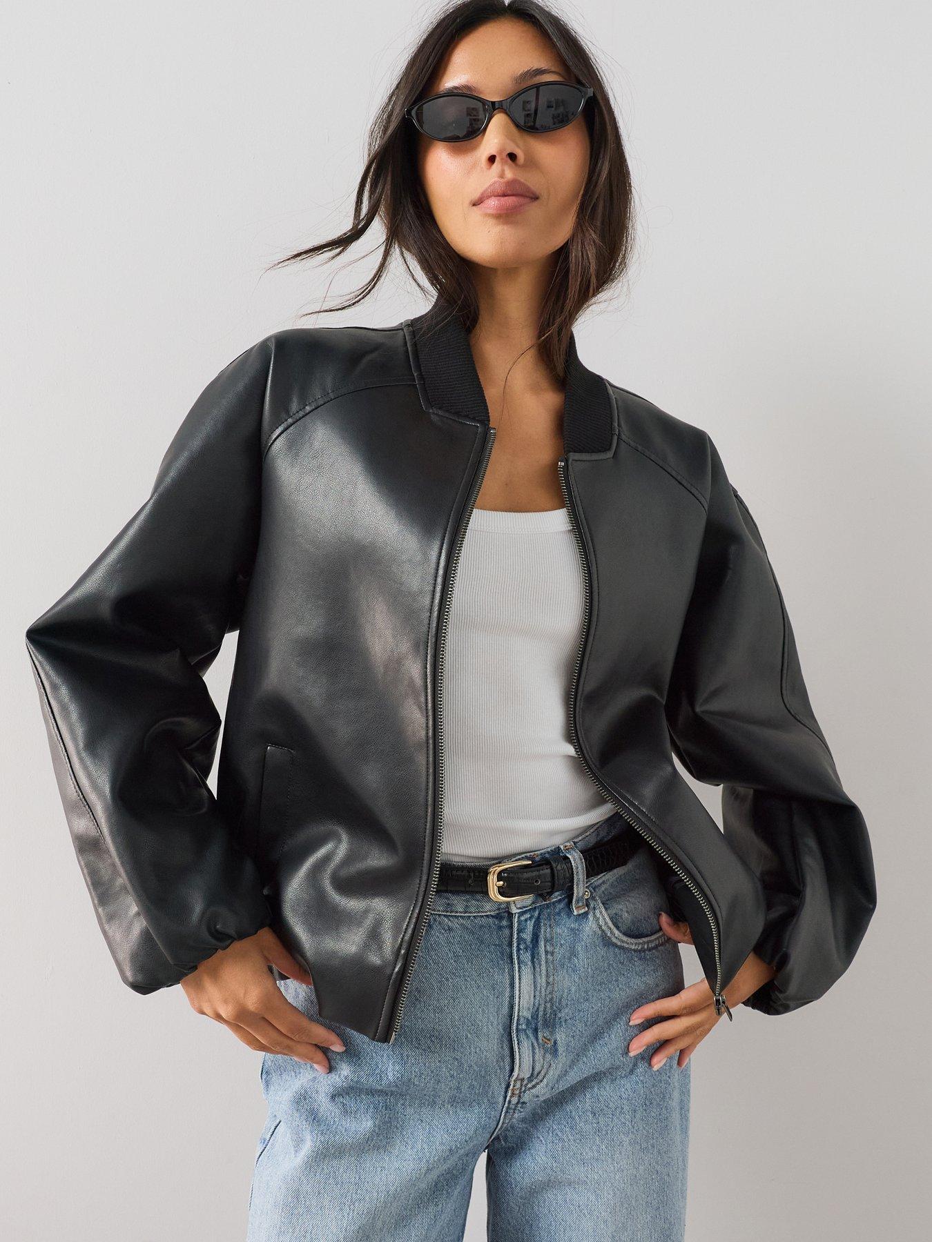 The Very Collection Classic Pu Bomber Jacket