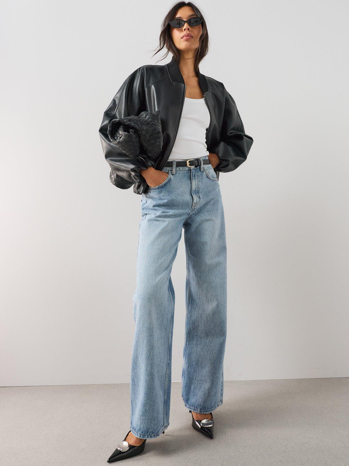 Image 3 of 7 of The Very Collection Classic Pu Bomber Jacket - Black
