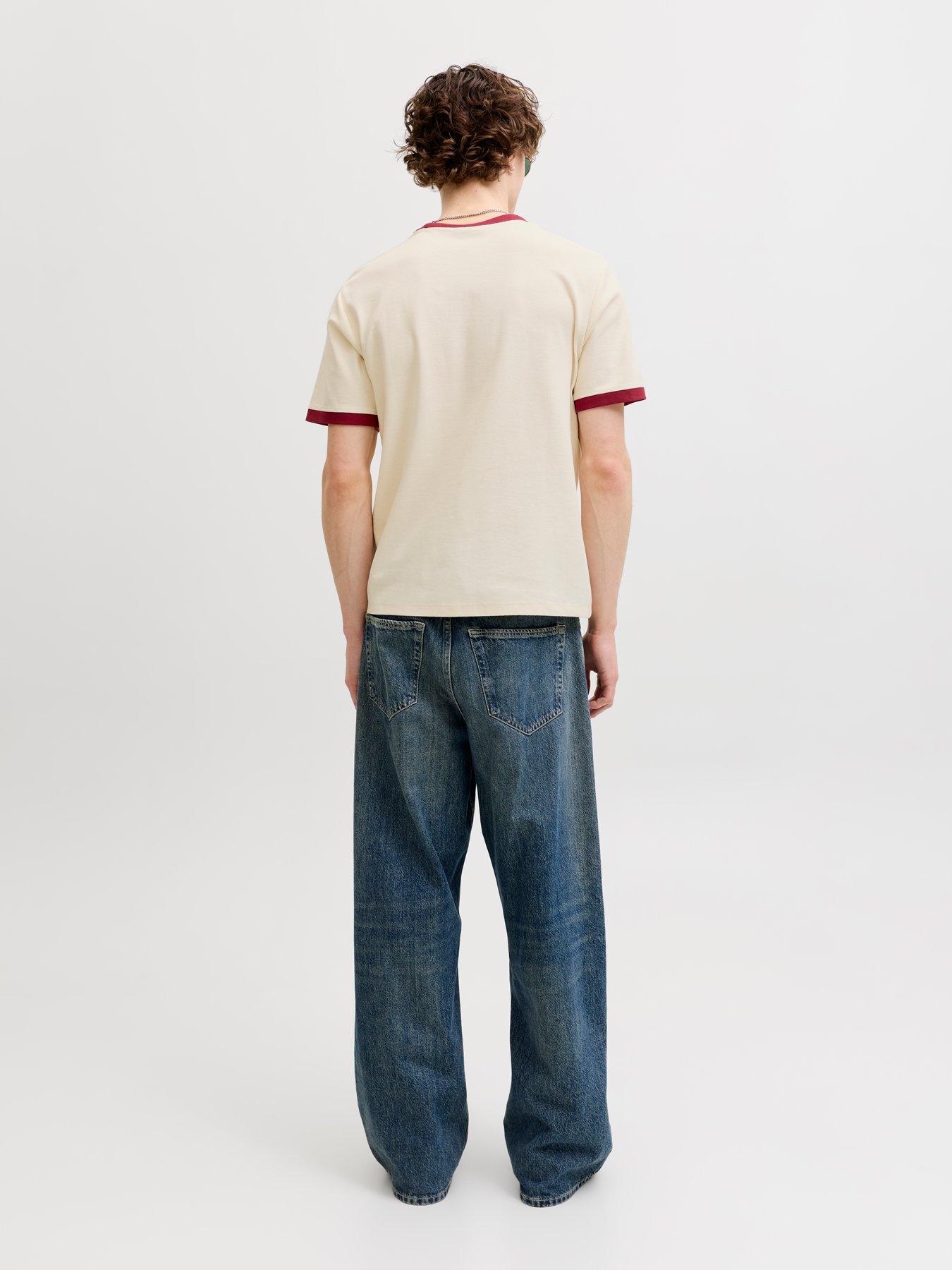 Image 3 of 6 of Jack & Jones Savona Ringer T-Shirt - Cream
