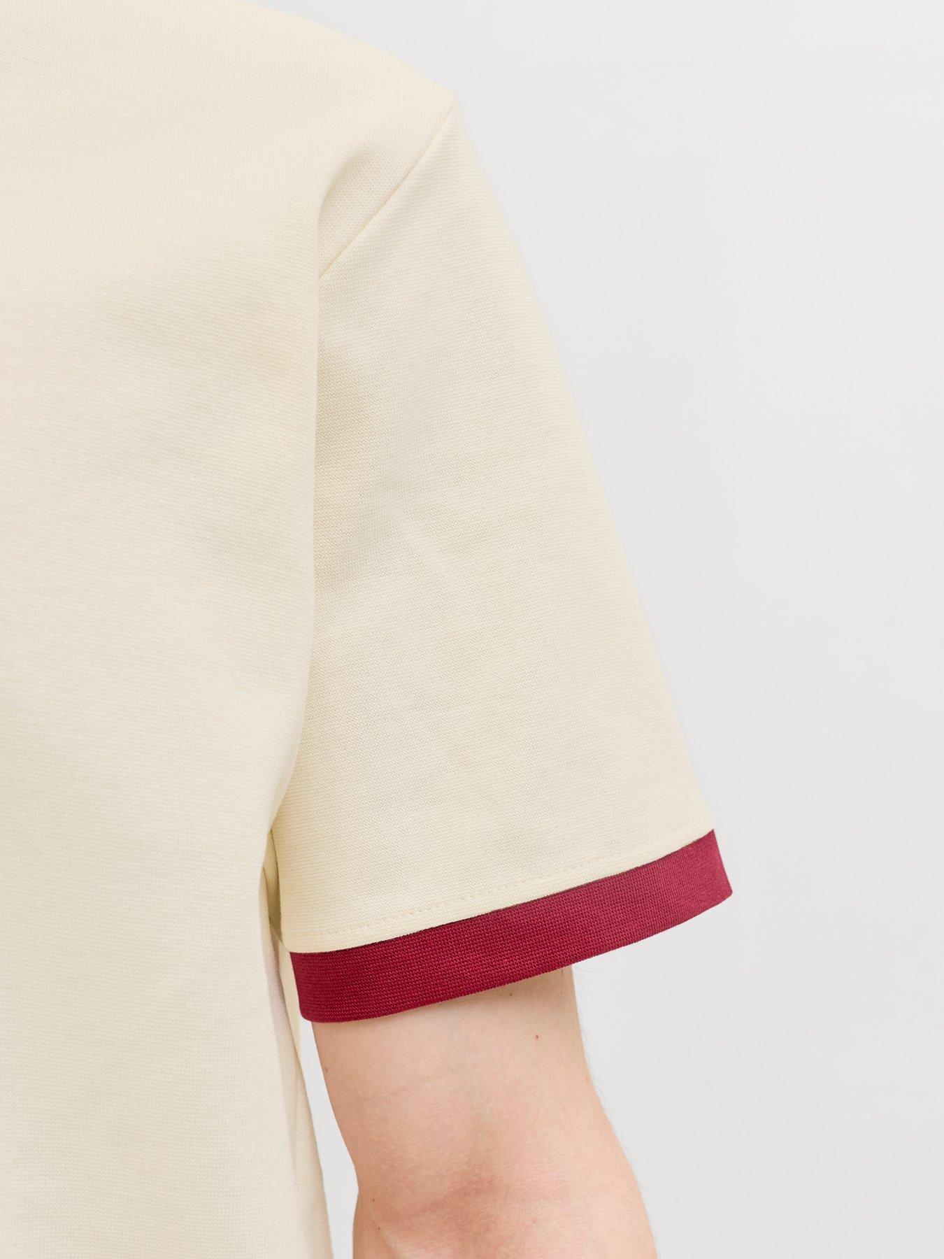Image 5 of 6 of Jack & Jones Savona Ringer T-Shirt - Cream