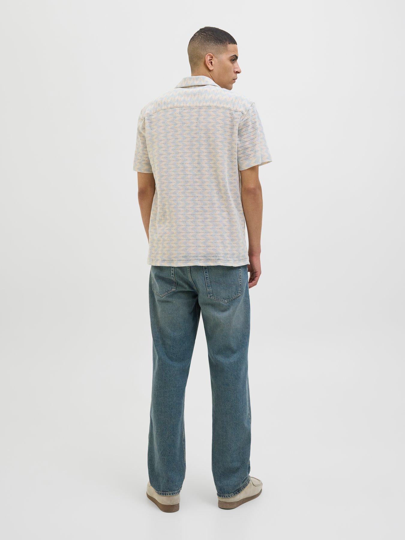 Image 4 of 7 of Jack & Jones Summer Luke Texture Resort Shirt - Light Blue