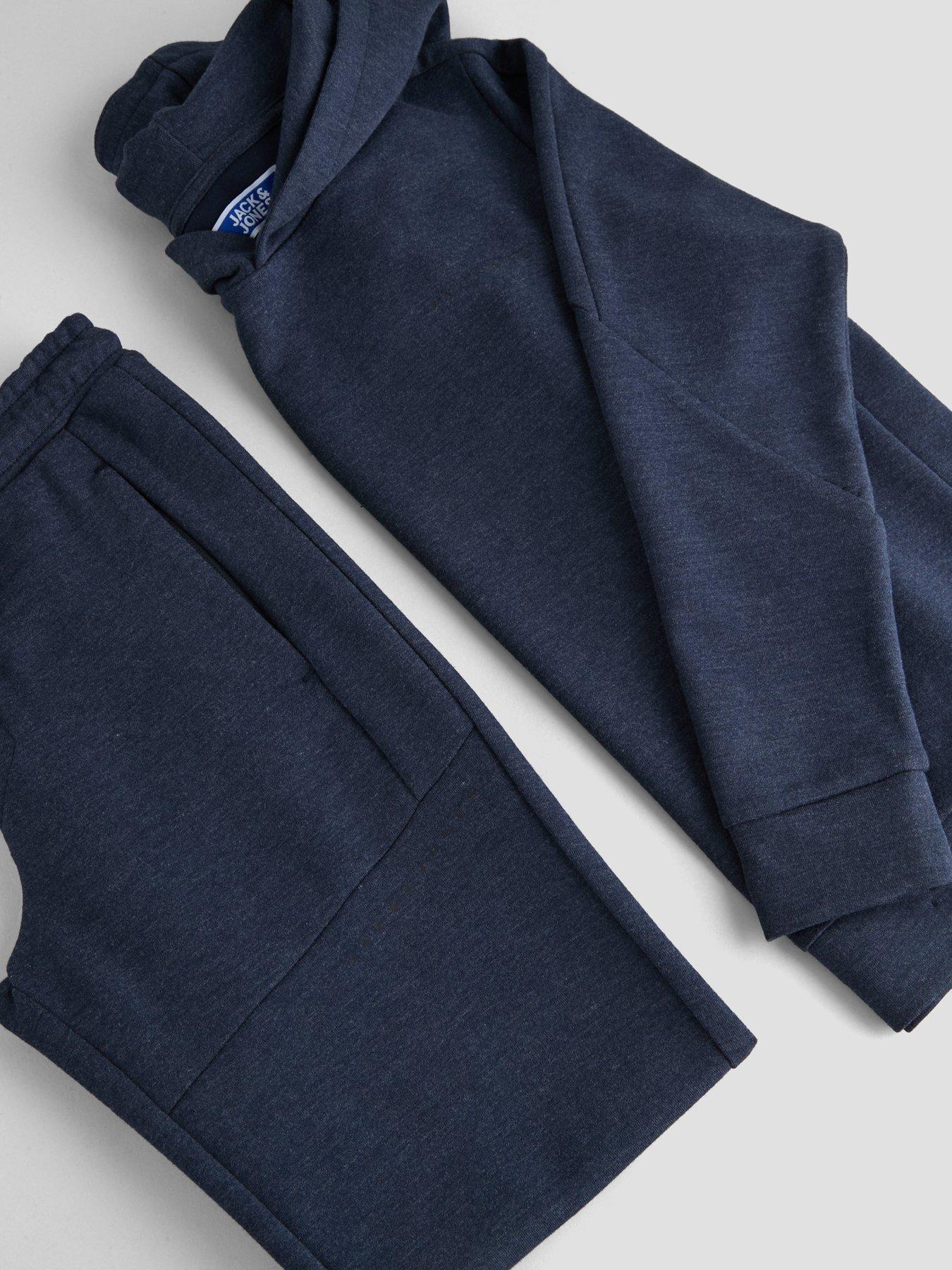 Image 5 of 6 of Jack & Jones Junior Boys Fusion Bolt Contrast Panel Hoodie &amp; Jogger Set - Outer Space