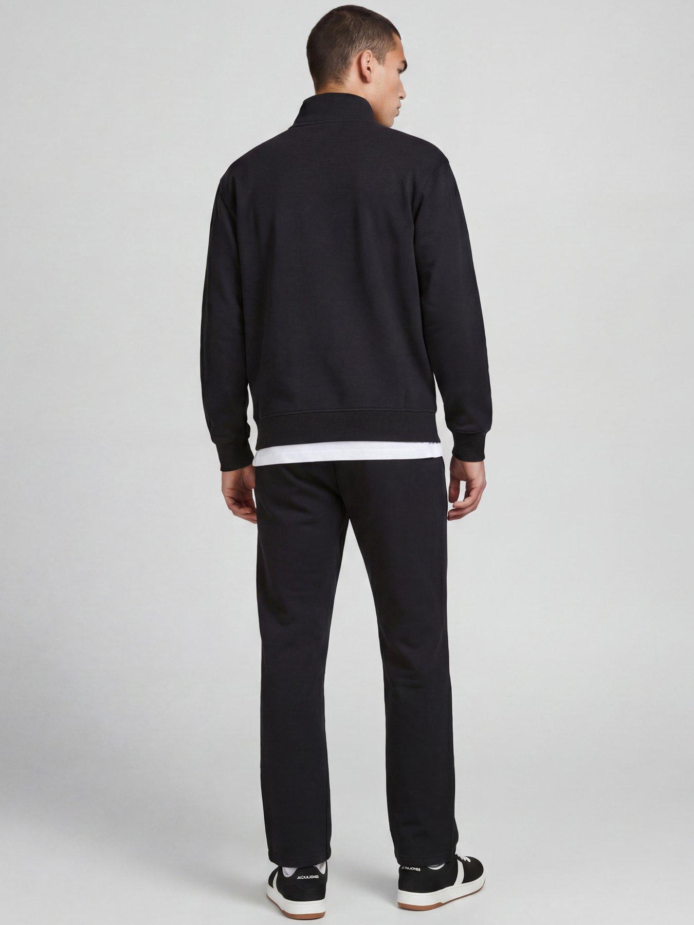 Image 2 of 3 of Jack & Jones Junior Boys Quarter Zip Sweat &amp; Jogger Set - Black