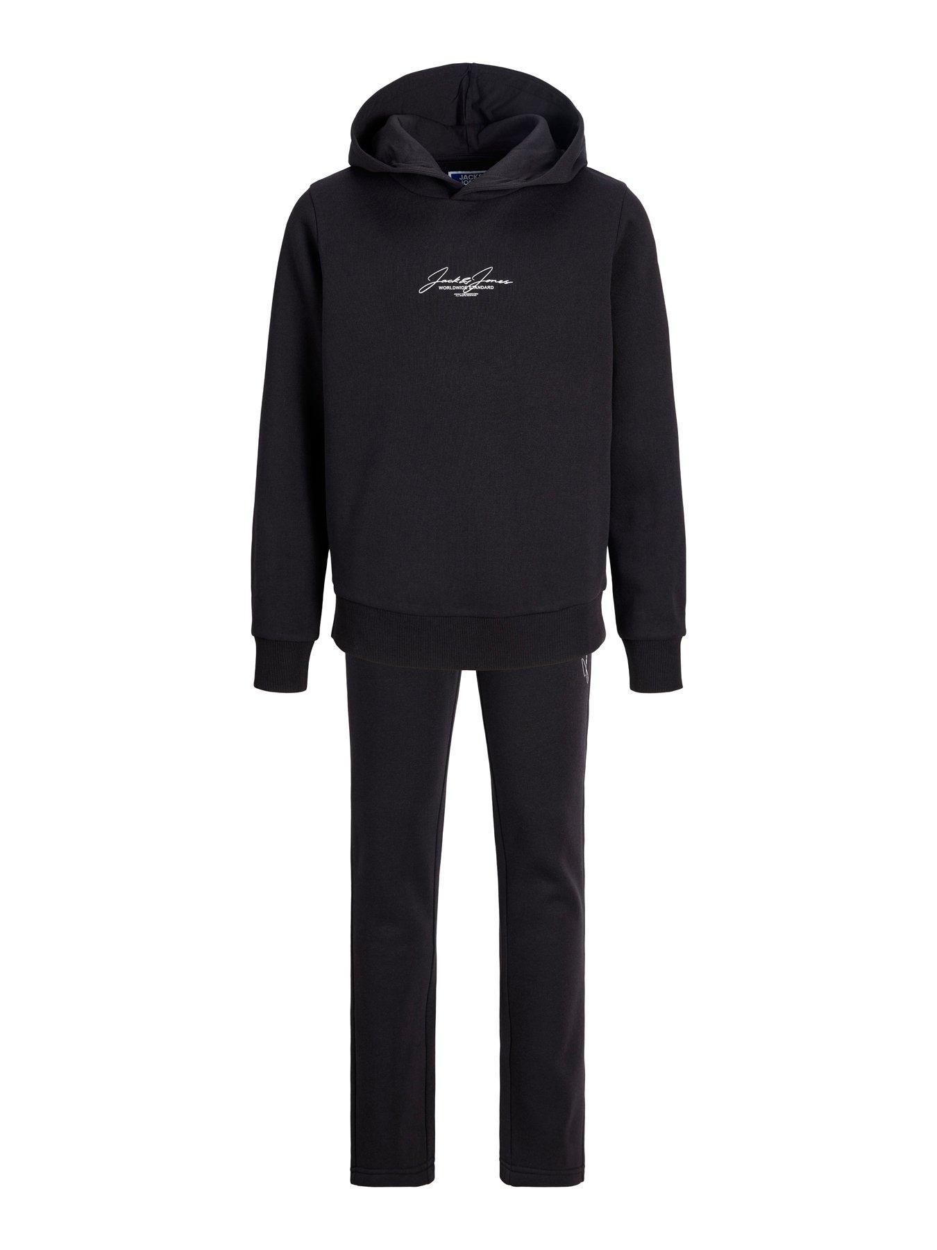 Image 3 of 6 of Jack & Jones Junior Boys Script Hoody &amp; Jogger Set - Grey