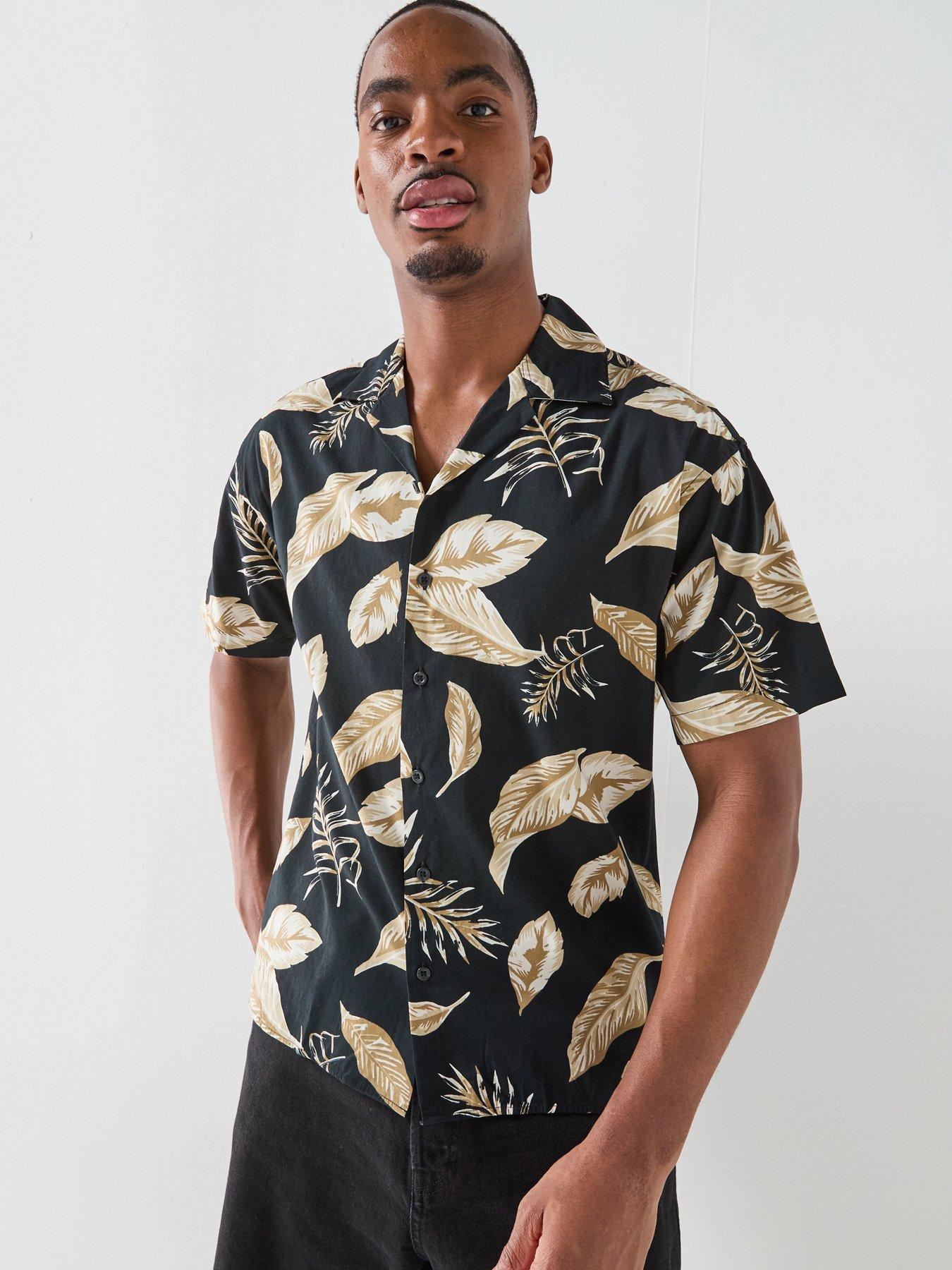Jack & Jones Premium Drew Print Resort Shirt - Black