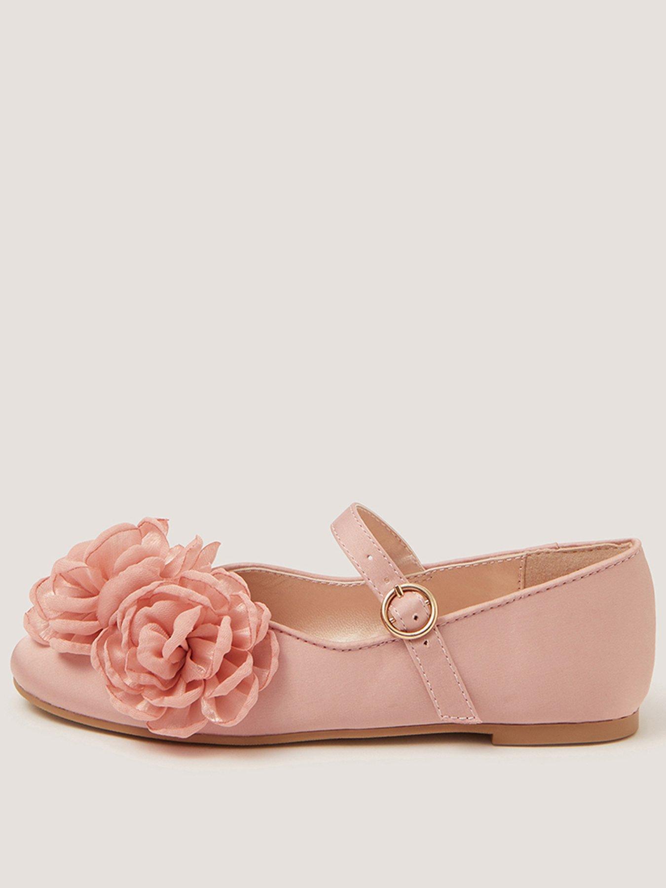 Monsoon Girls Corsage Ballerina Shoes - Pink