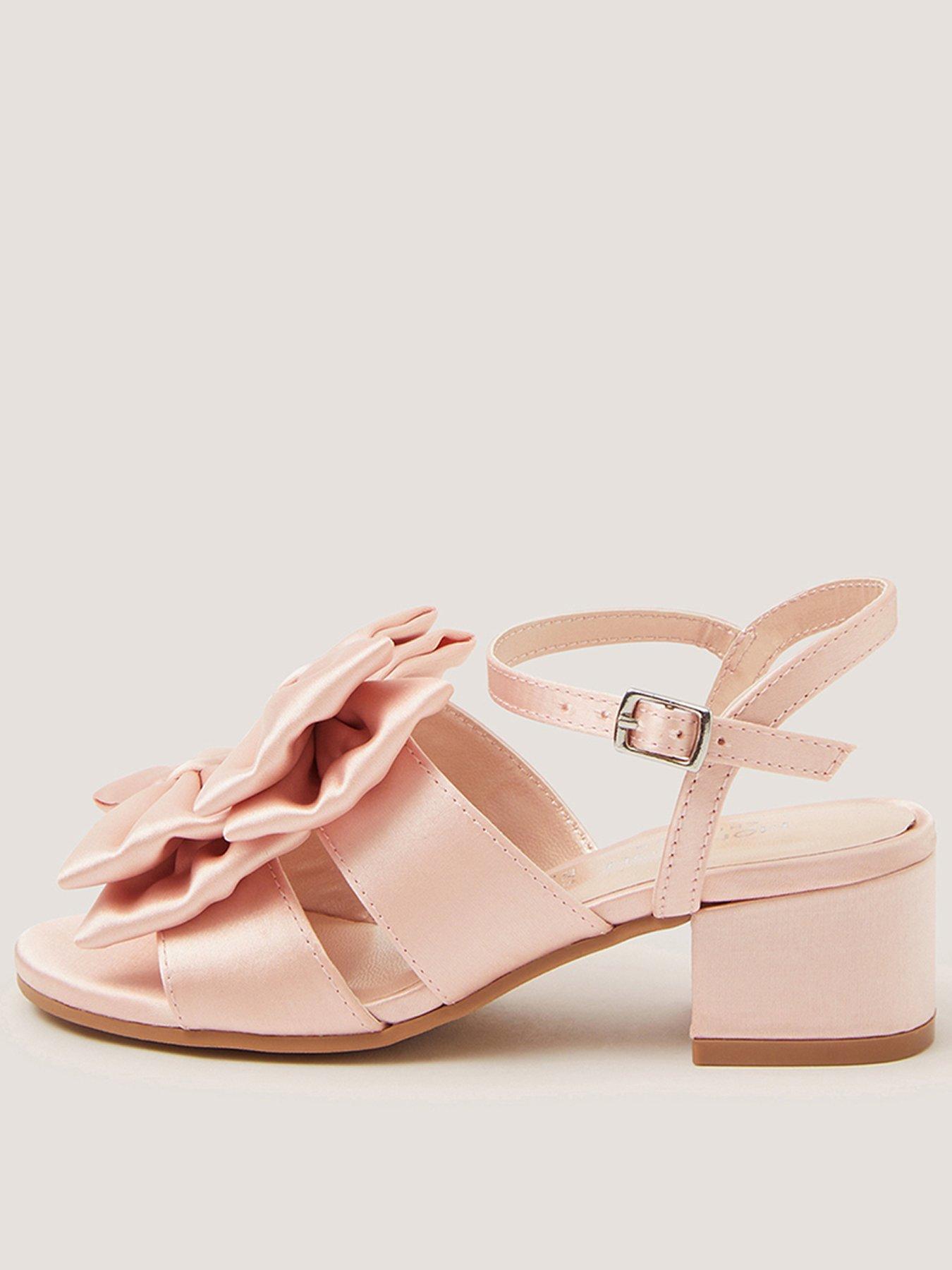 Monsoon Girls Double Bow Heeled Sandals - Pink