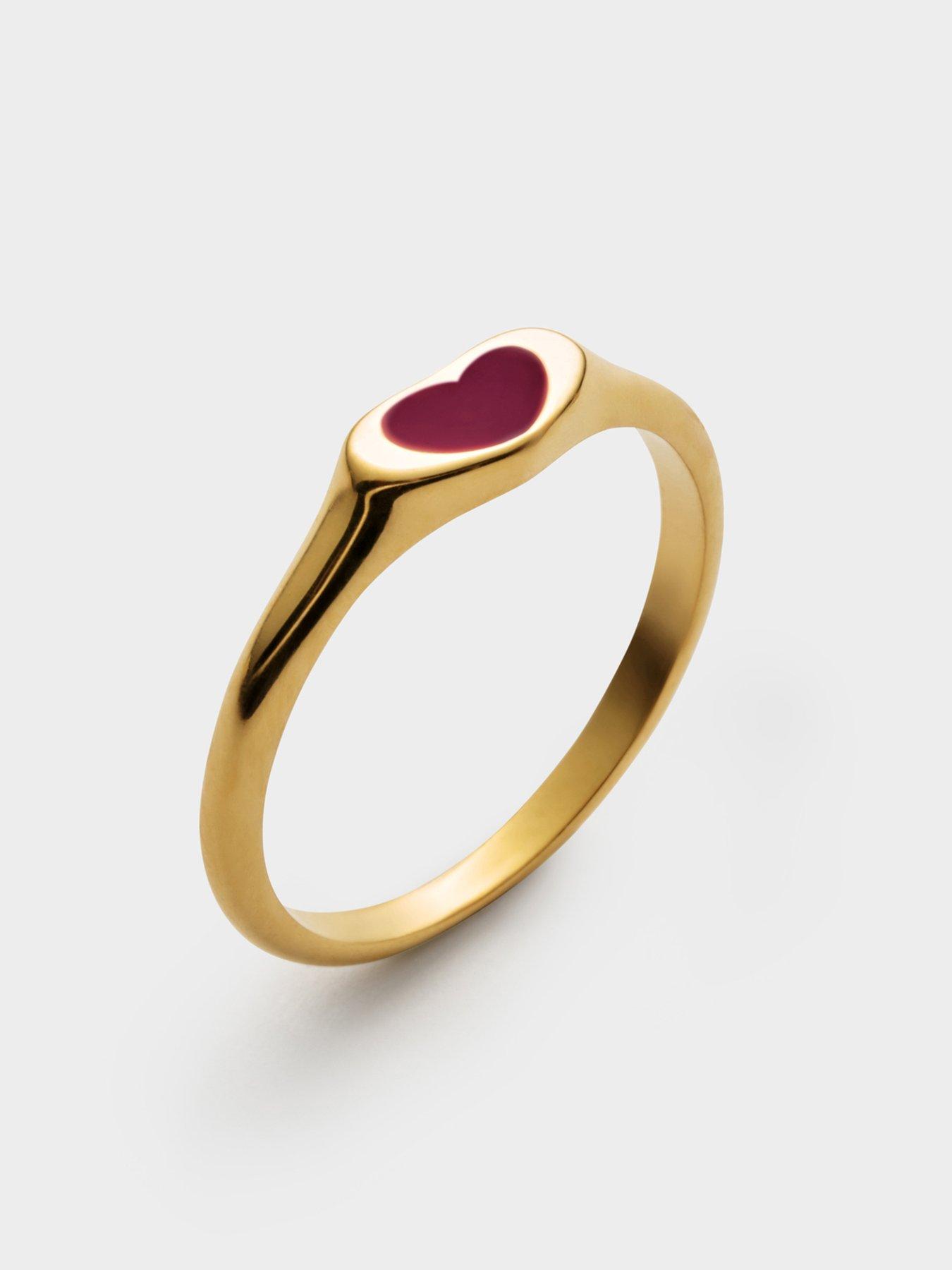 Image 4 of 6 of Katie Loxton ROUGE HEART RING , Gold Coated