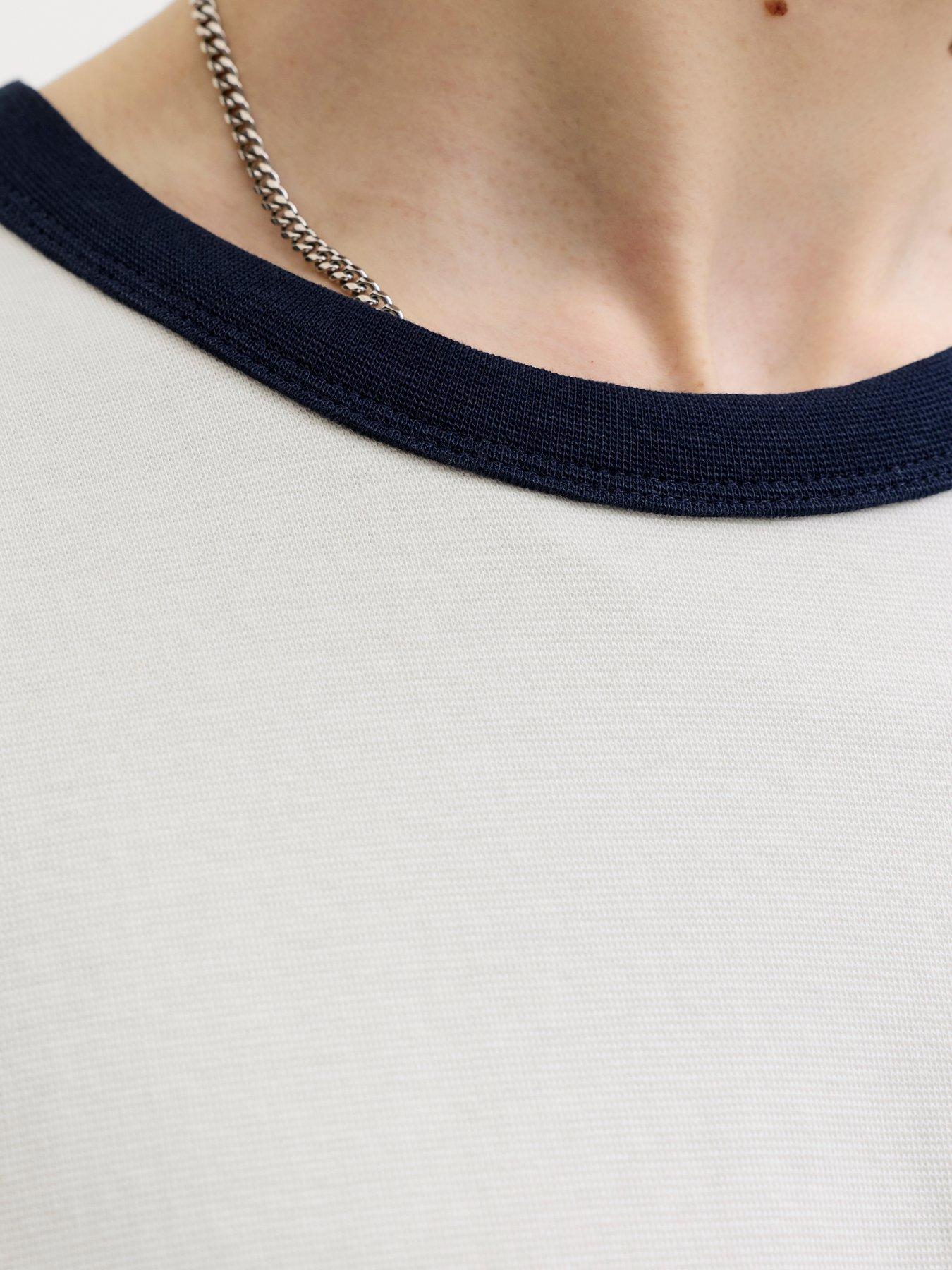 Image 5 of 7 of Jack & Jones Savona Ringer T-Shirt - White
