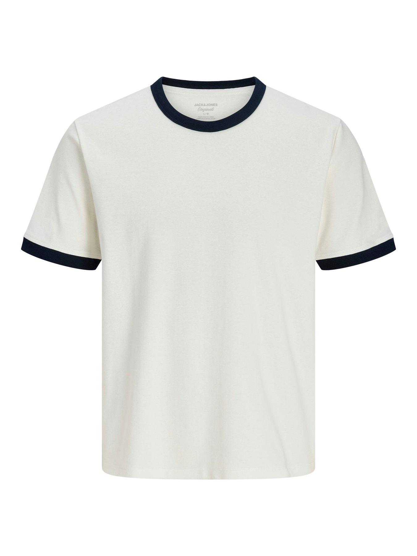 Image 7 of 7 of Jack & Jones Savona Ringer T-Shirt - White