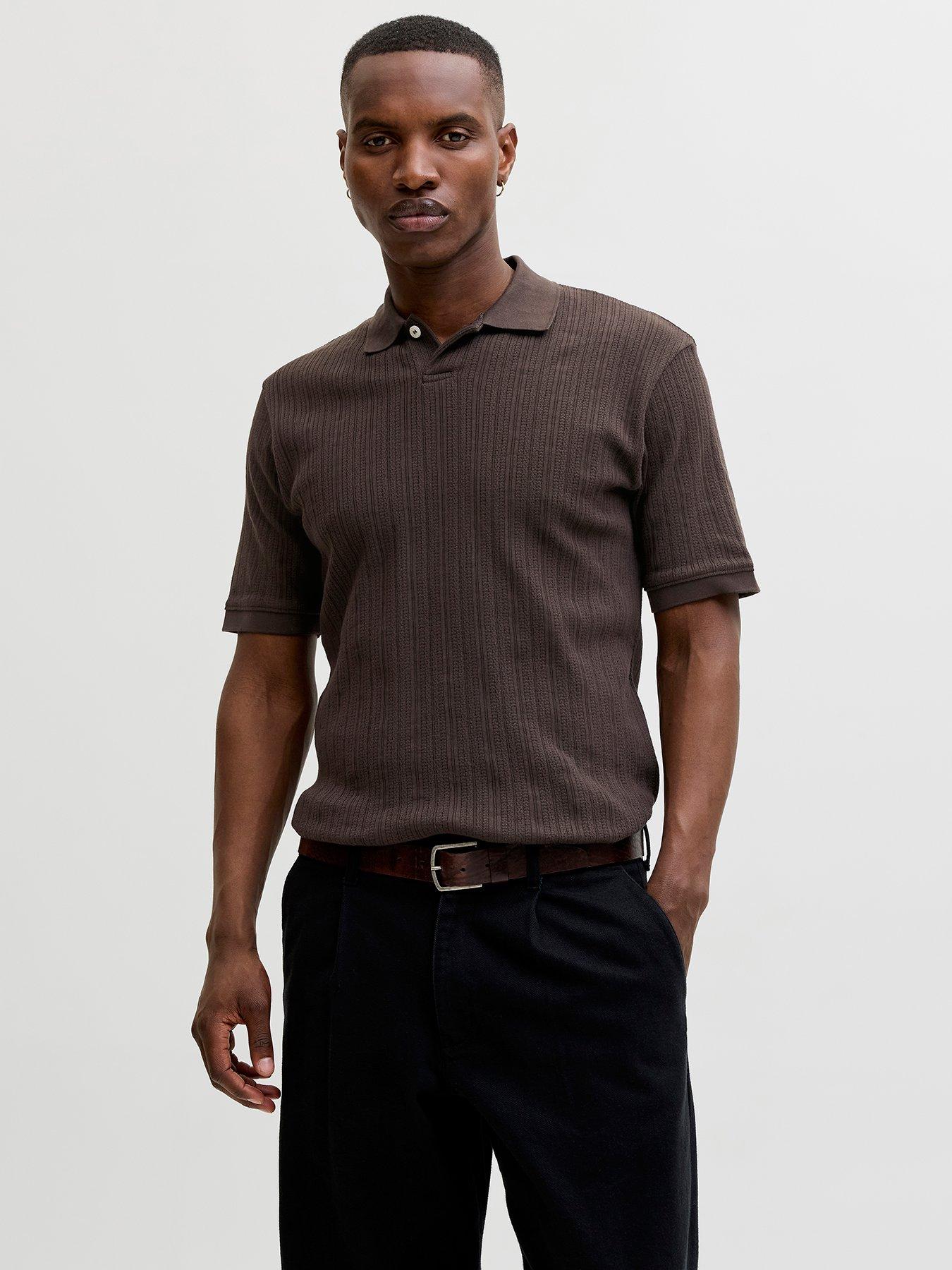 Jack & Jones Premium Henry Polo Shirt - Brown