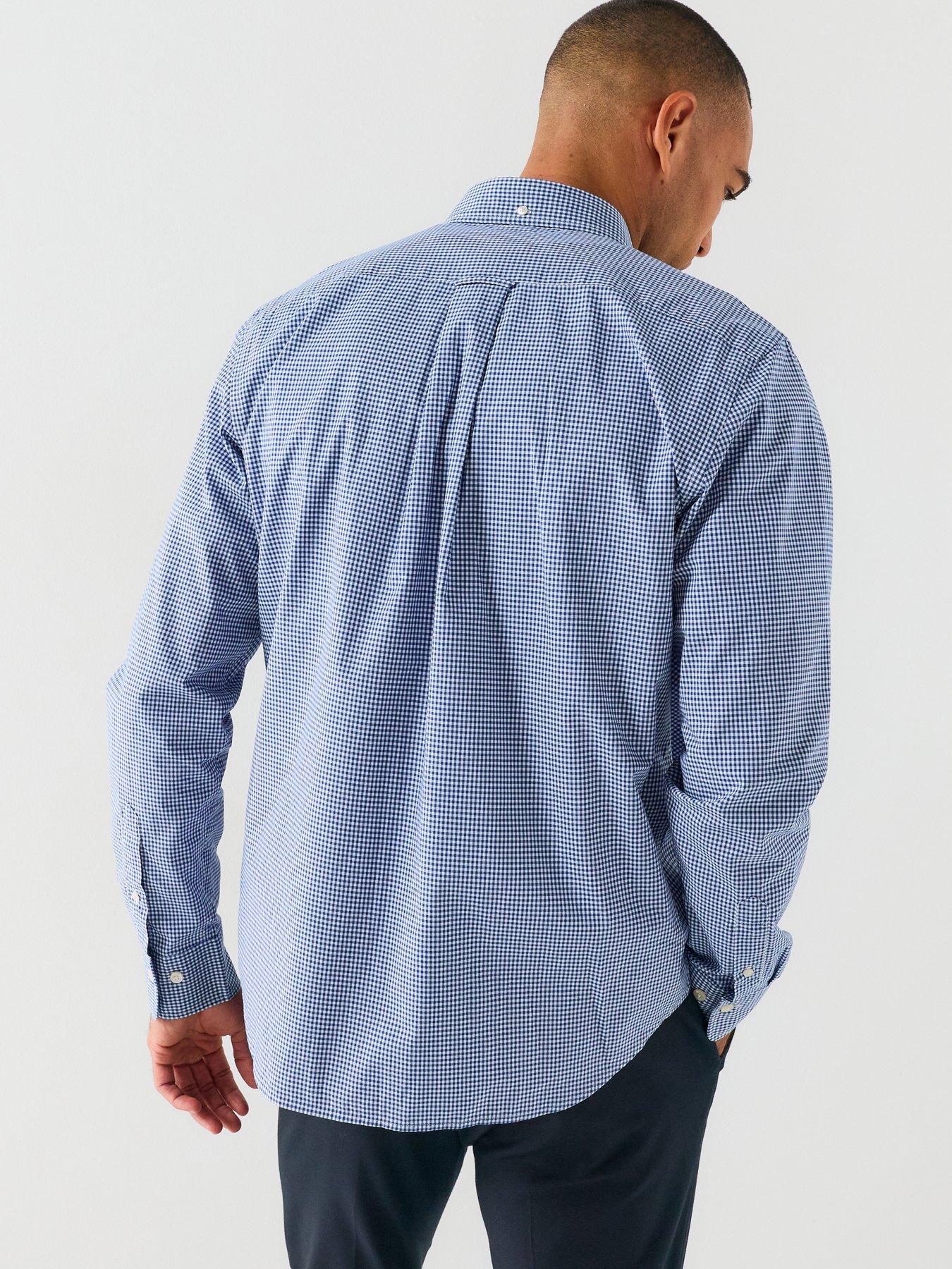 Image 2 of 5 of GANT Regular Fit Classic Poplin Gingham Long Sleeve Shirt - Blue
