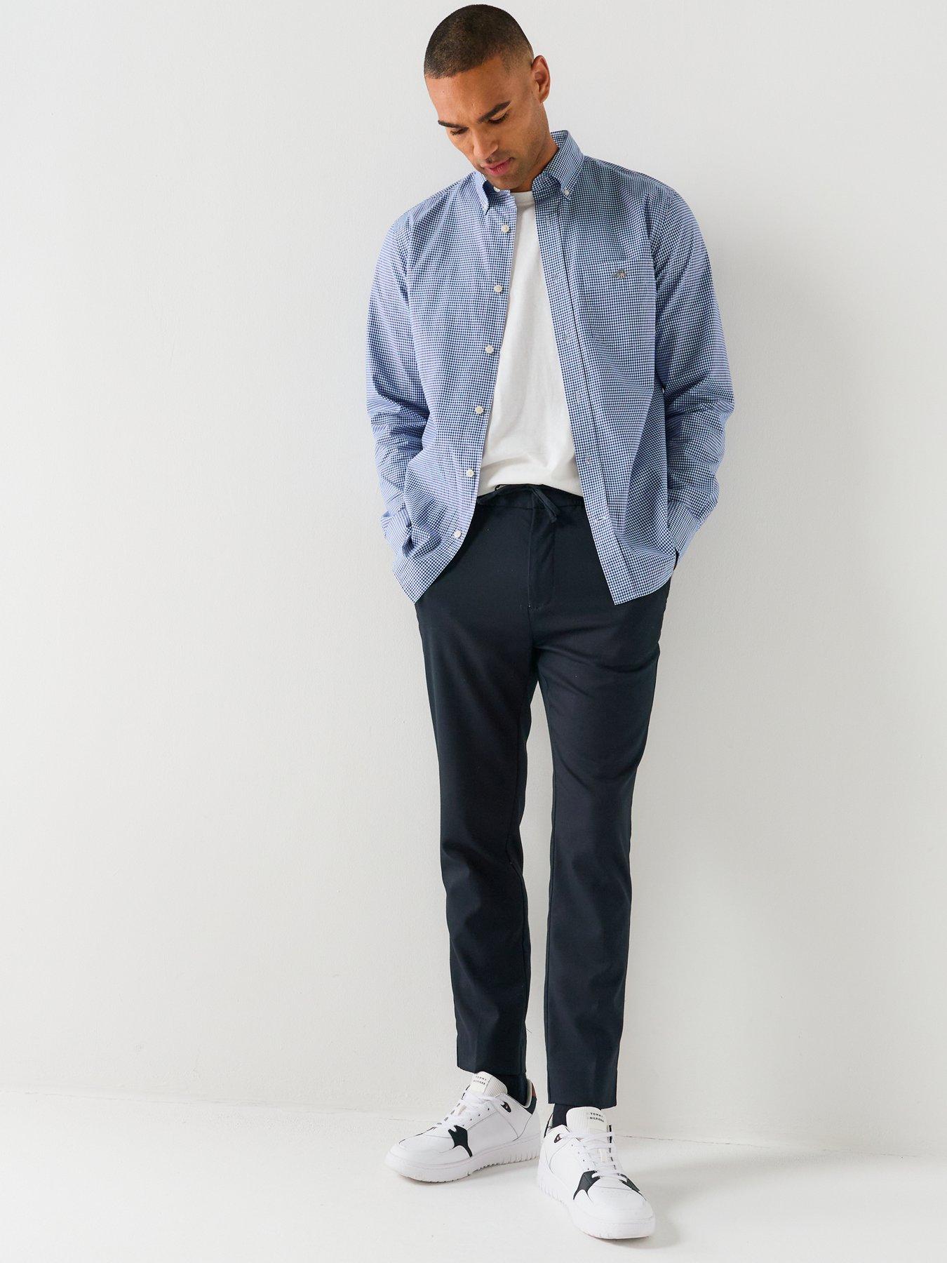 Image 3 of 5 of GANT Regular Fit Classic Poplin Gingham Long Sleeve Shirt - Blue
