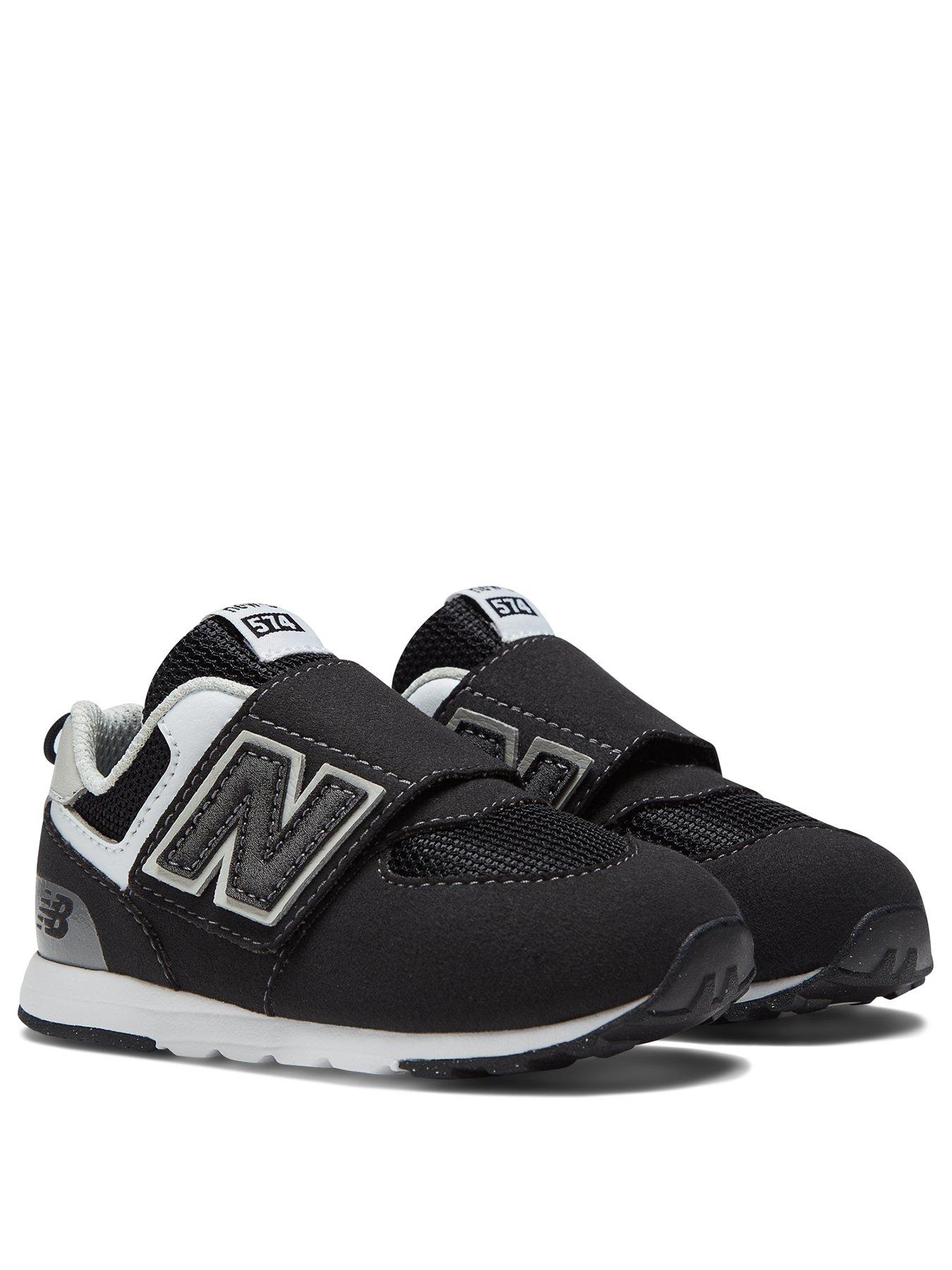 Image 2 of 7 of New Balance Unisex 574 Touch Strap Mesh Trainers - Black