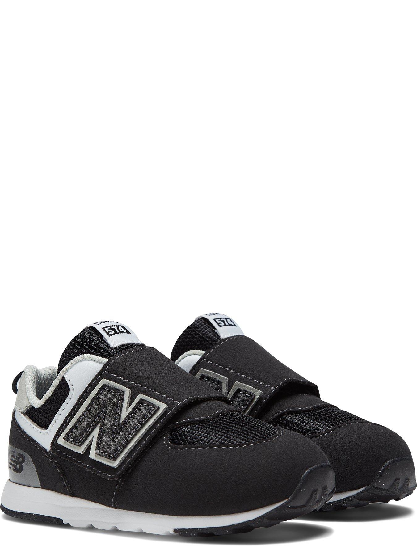 Image 4 of 7 of New Balance Unisex 574 Touch Strap Mesh Trainers - Black